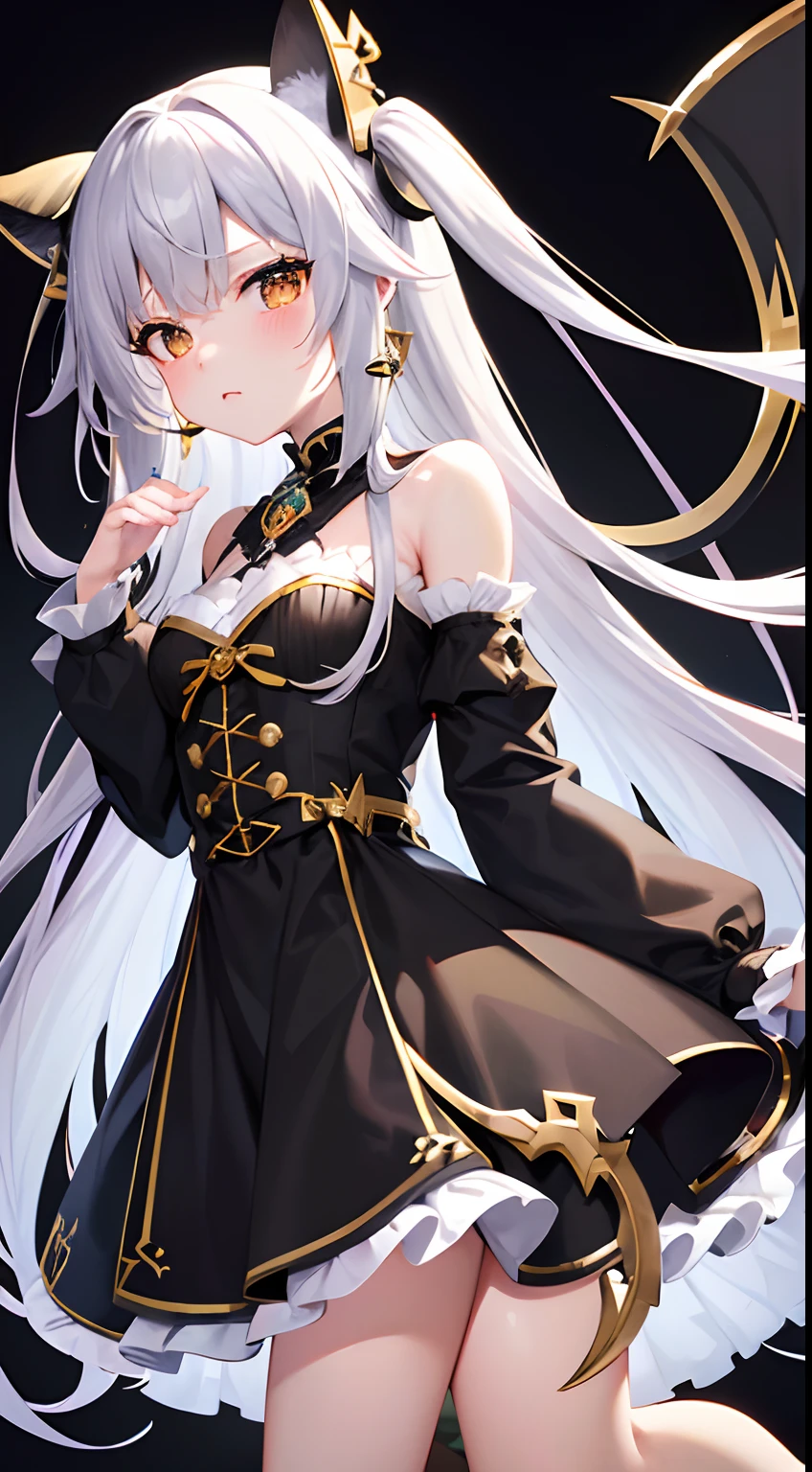 hight resolution、hightquality、ultra-detailliert、8k wallpaper、1人の女性、Beautiful fece、Shark earrings、Have shark decorations、Kamimei、Melancholy is in the air、Lovers feeling、Be loved、Familiarity、Lots of gold and black、Gold and black background