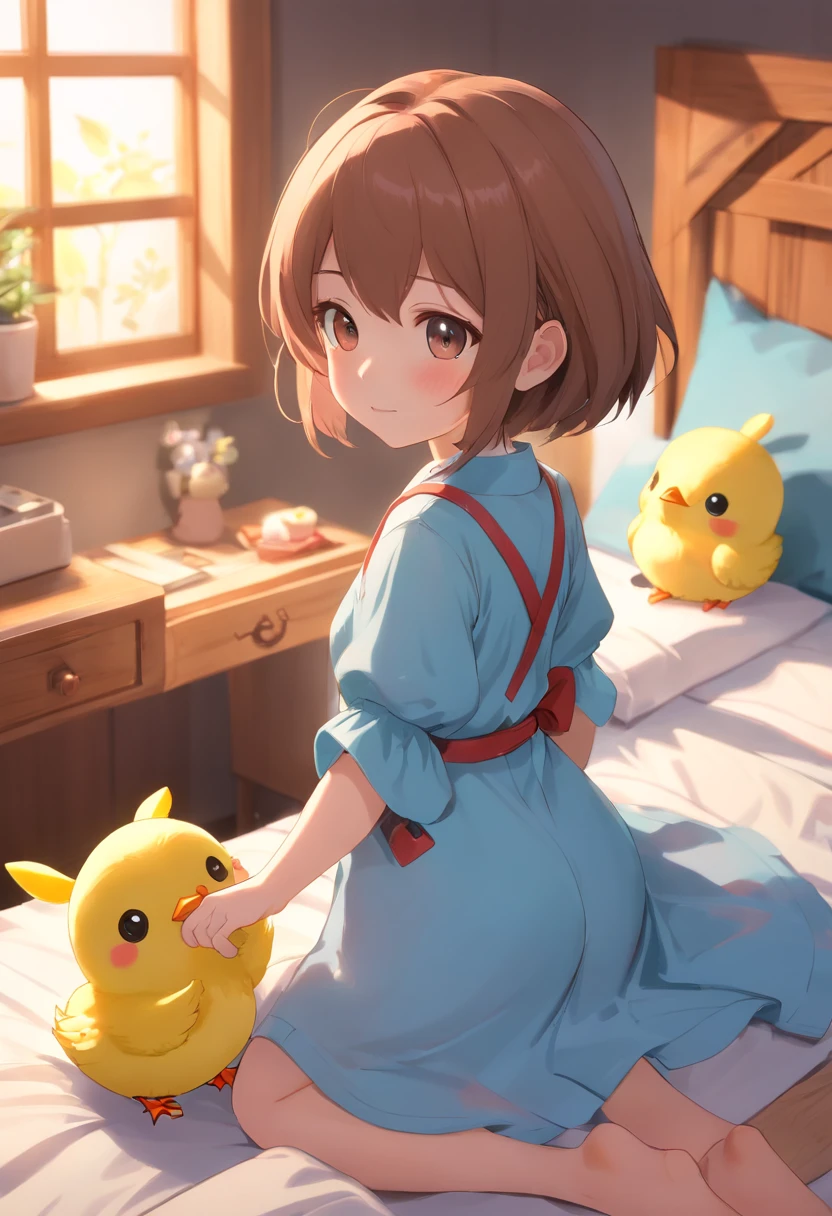 Carrying chicks in groups on the bed、hight resolution、4K、8K images、Hold your head and worry,regrettable,Pop Mart Blind Box IP、100Close up portrait of cute knight doll of a person、Young One Angel Style、Wear longer, Dress fluently、Lop style、Poseline doll、Little people々々々々々々々々々々々々々々々々々々々々々々。Little people々々々々々々々々々々々々々々々々々々々々々々、unreal enginee 5、Light 3D/C4D production: 8K HD quality/illuminating/Ultra-fine lens description 1.5、flawless、Chibi Background/Cinematic。