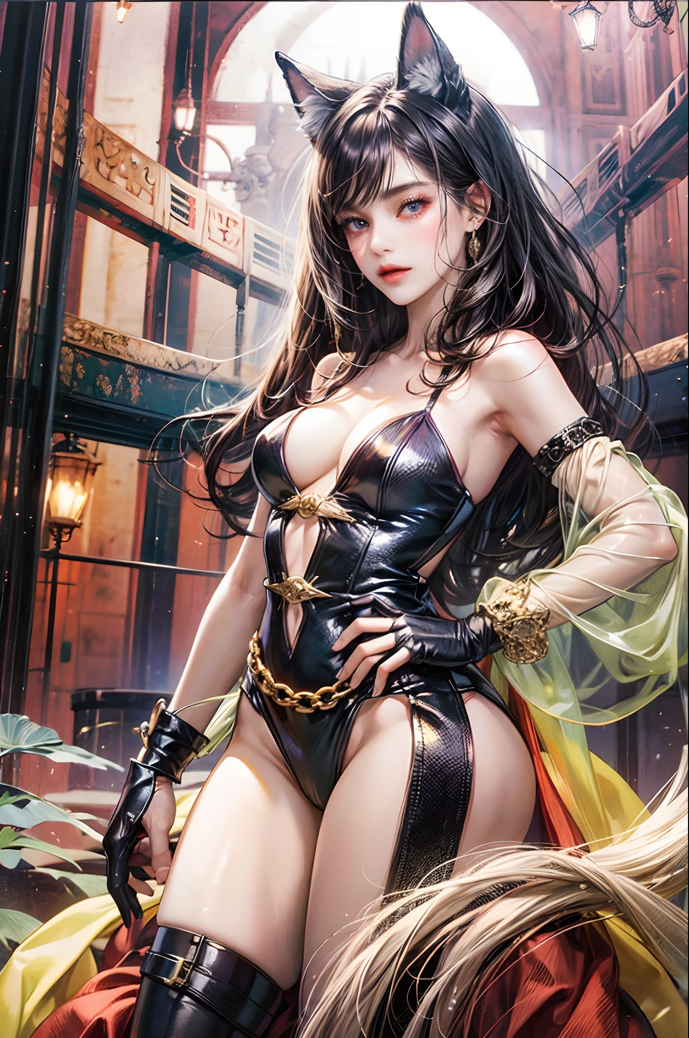 catgirl with majestic attire, high quality, good anatomy, no fingers duplicat, no bad anatomy --auto --s2