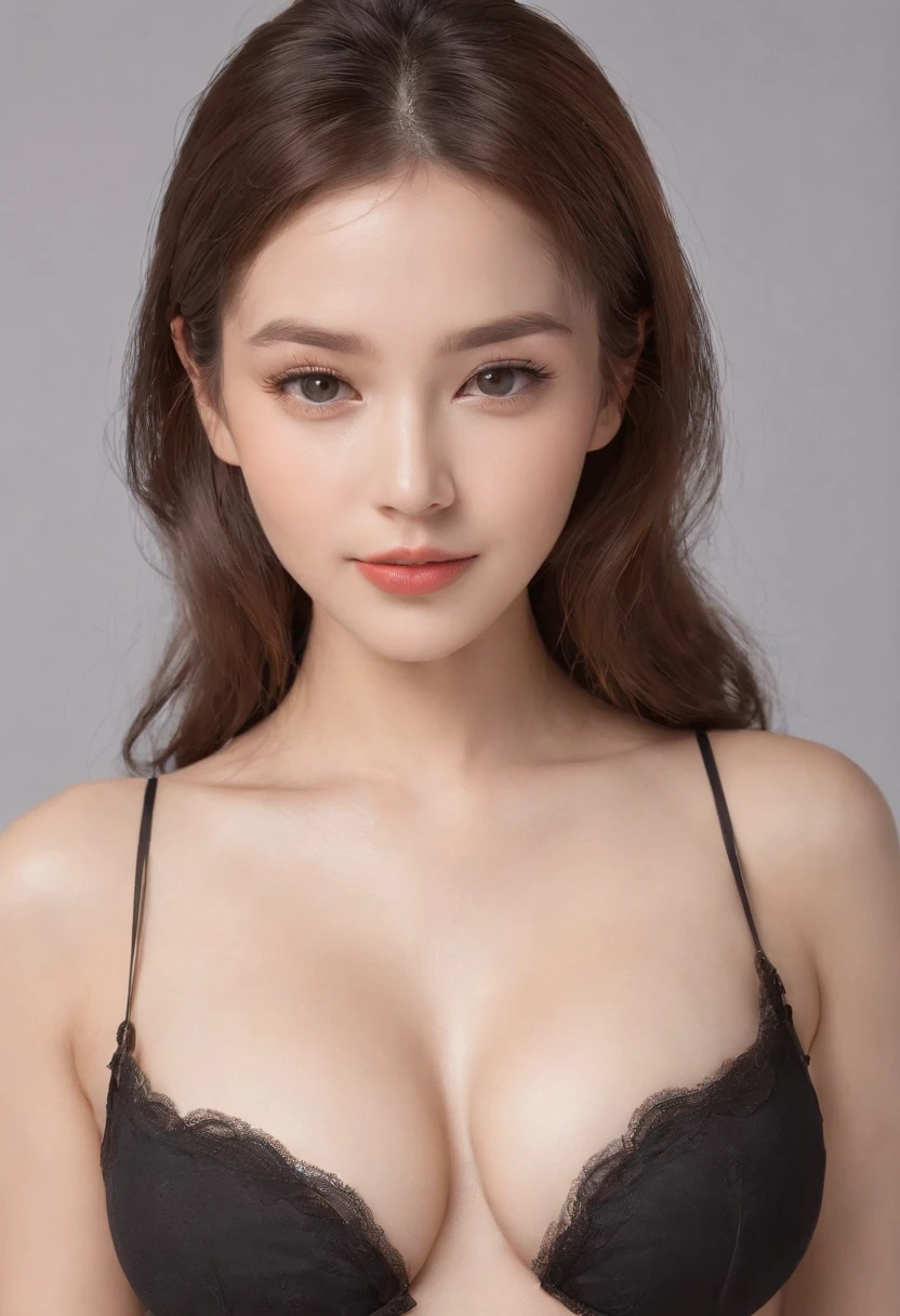 realisticlying,frontal photos,A high resolution,girl, Single, Best quality at best, big breasts beautiful, prette, Radiant hair, Larger breasts, Black ponytail hair,White strapless large size bra,white panties,Small man's waist(Very thick thighs)White skin,Melon seed face,Lively and vivid(The buttocks are huge)The abdomen is slender(huge boob)(girly face)There is no decoration on the neck(No side breasts)(Big breasts)(Narrow shoulders)full bodyesbian (Peach buttock)(Thin face)(frontage)(The hips are very wide)Frontal photo of the face, big breasts, real photo