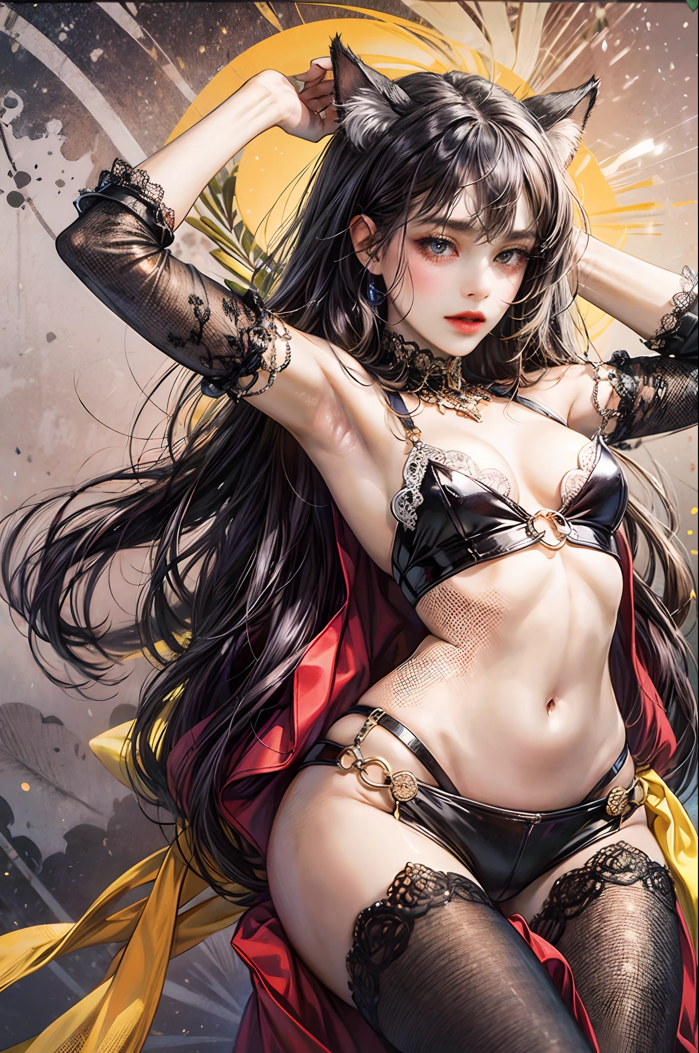catgirl with majestic attire, high quality, good anatomy, no duplicat fingers, no bad autonomy --auto --s2