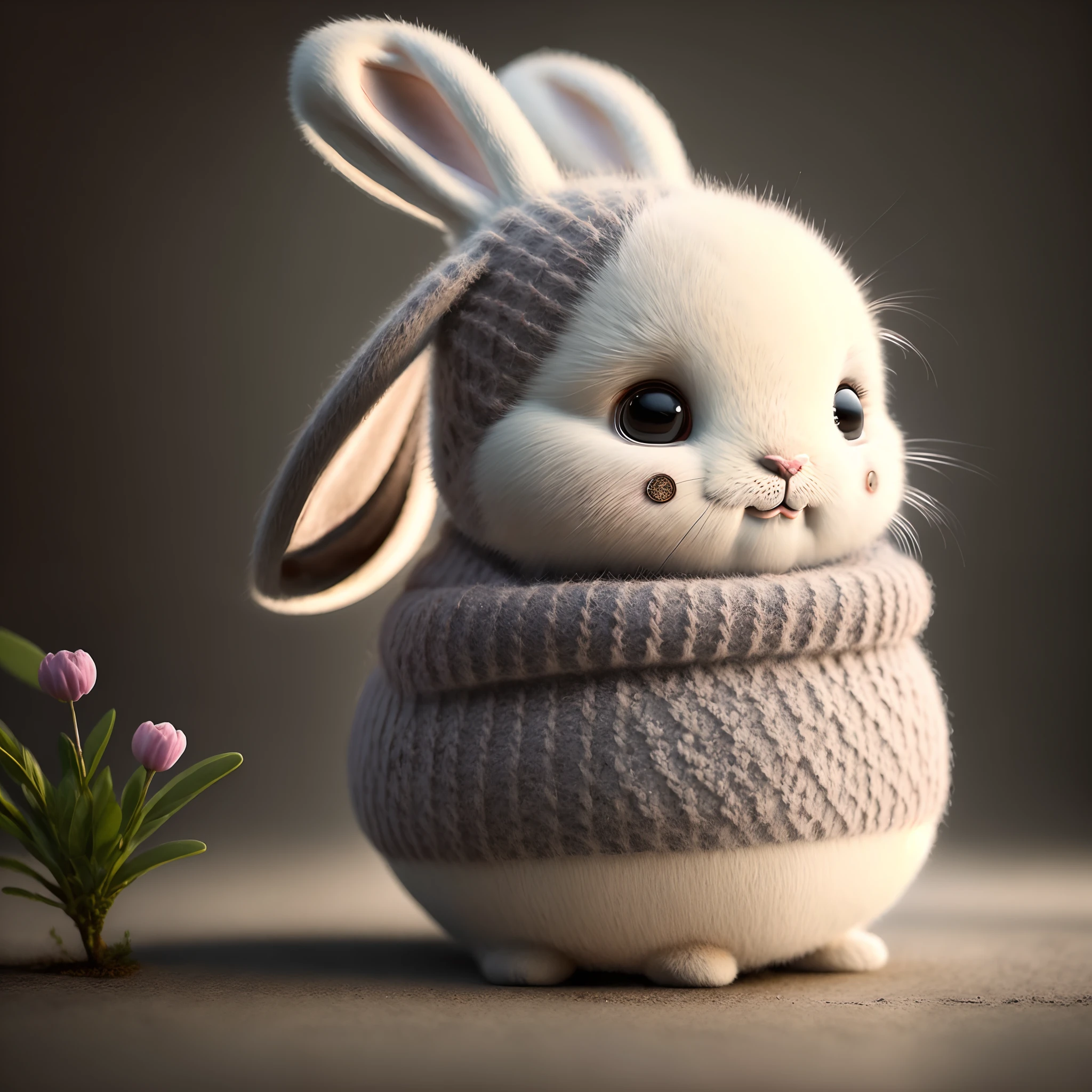 bunny, turbidity, bunny, blossom, Nature, no_humans, depth of fields, to8 contrast style, DARK_Glam, Wear DRK_Glam, heavy shadow, (murky: 1.4), (8k, Raw-Photo, Top  Quality, ​masterpiece: 1.2