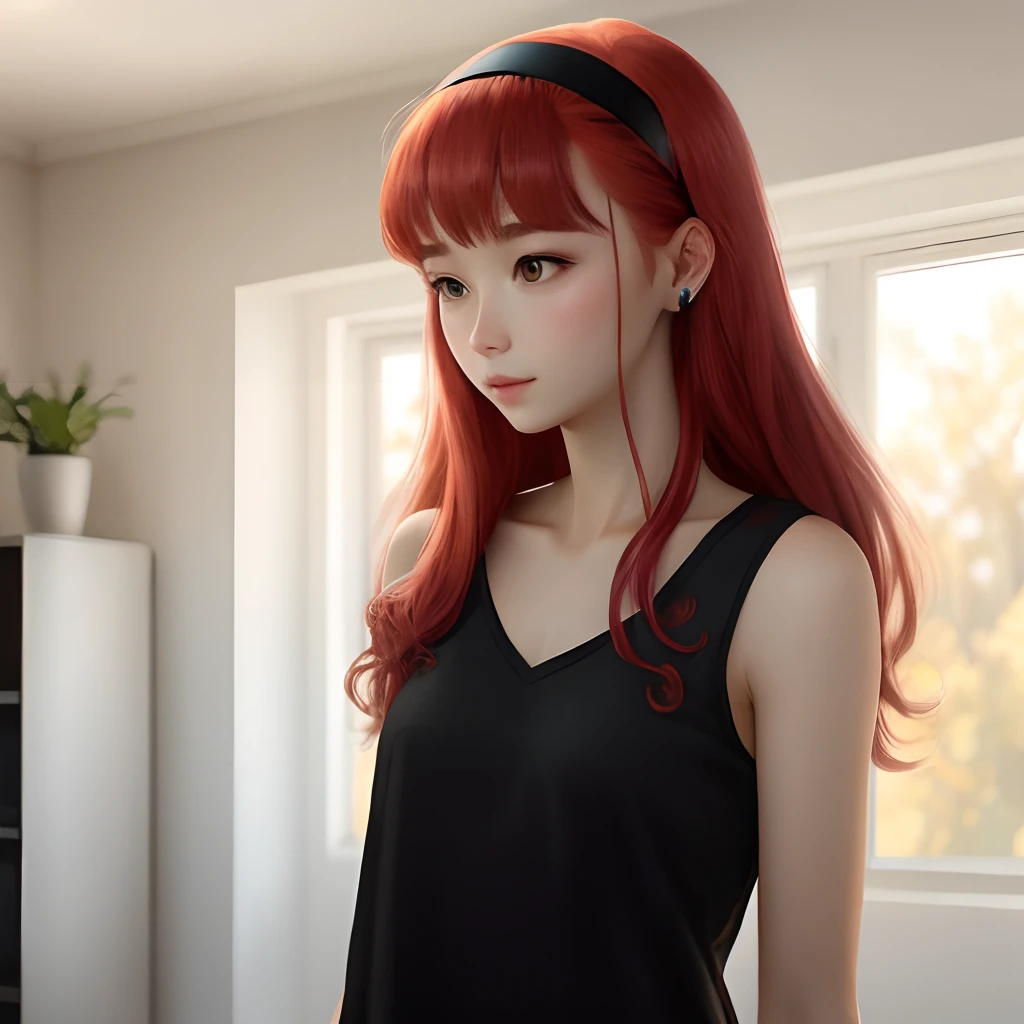 (masterpiece, best quality, SFW:1.2), digital painting, poster, psychedelic, diffused lighting
BREAK
1girl, nervous, looking at viewer, forehead, (cute, petite:1.2), flat_chest, (light red hair, twintails, messy hair, widow's peak:1.2), (red eyes:1.2)
BREAK
(fur trim orange_colored tank top, long skirt, )
BREAK
atmospheric perspective, w arms
BREAK
indoors, fitting room