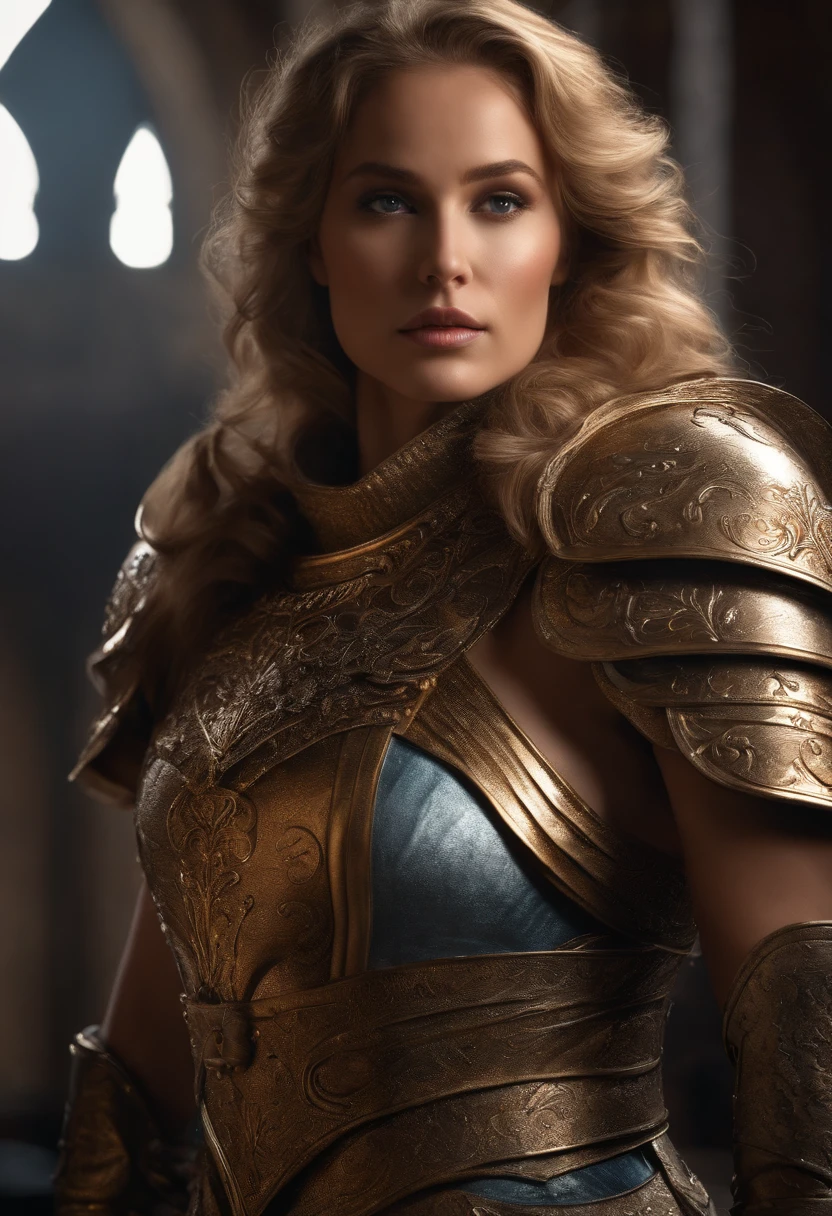 Royal Knights,Gorgeous heavy armor wraps the whole body,Show,femele,Tall and mighty,Point the Knight's Sword to the ground,sportrait,closeup cleavage,Solemn,flatchest,modest,humble,Cinematic, hdr, primitive, Intricate, High quality, Gorgeous shades, Intricate details, super-fine,oc rendered