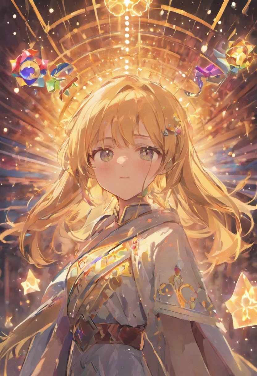 Stars shine,Colorful,Fortuneteller's clothes,Adult ladies,Gentle smile,glow effect,dingdall effect,depth of fields,highlight,Real Light,Ray traching,OC rendering,Hyper-realistic,best qualtiy,8K,Works of masters,super-fine,Correct anatomy,sharp focus on eyes,Bokeh,Facial features are carefully drawn