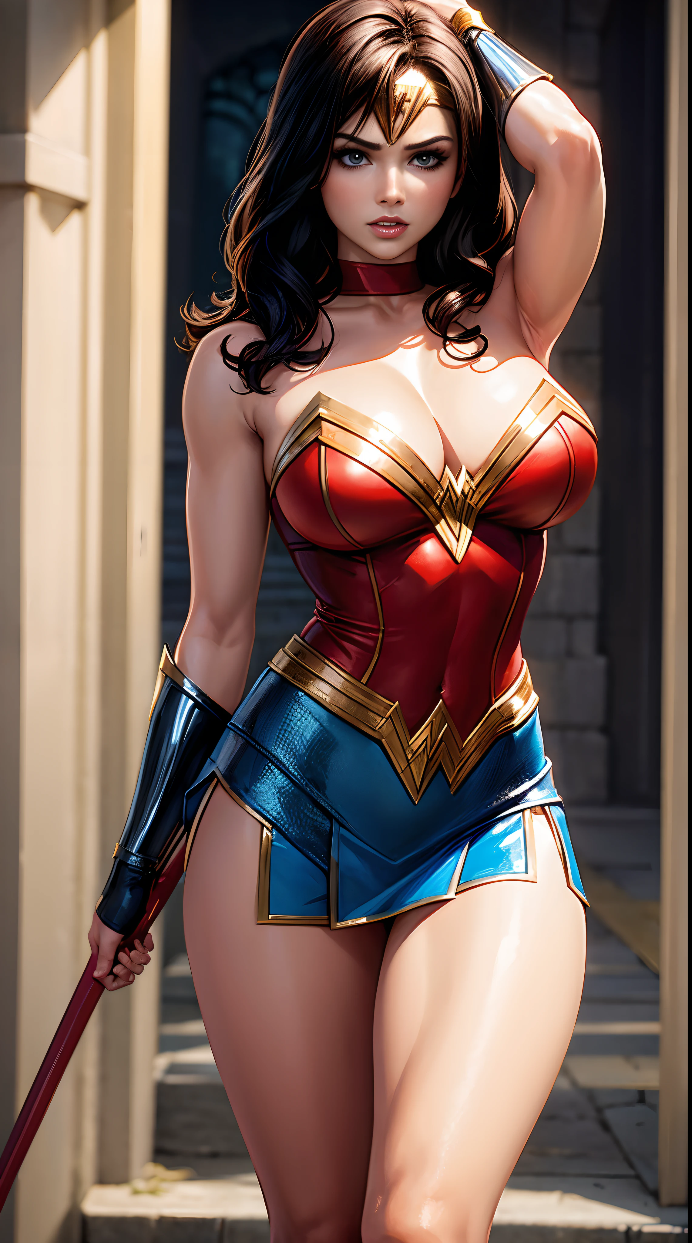 A sexy body velma in wonder woman in dc comics style