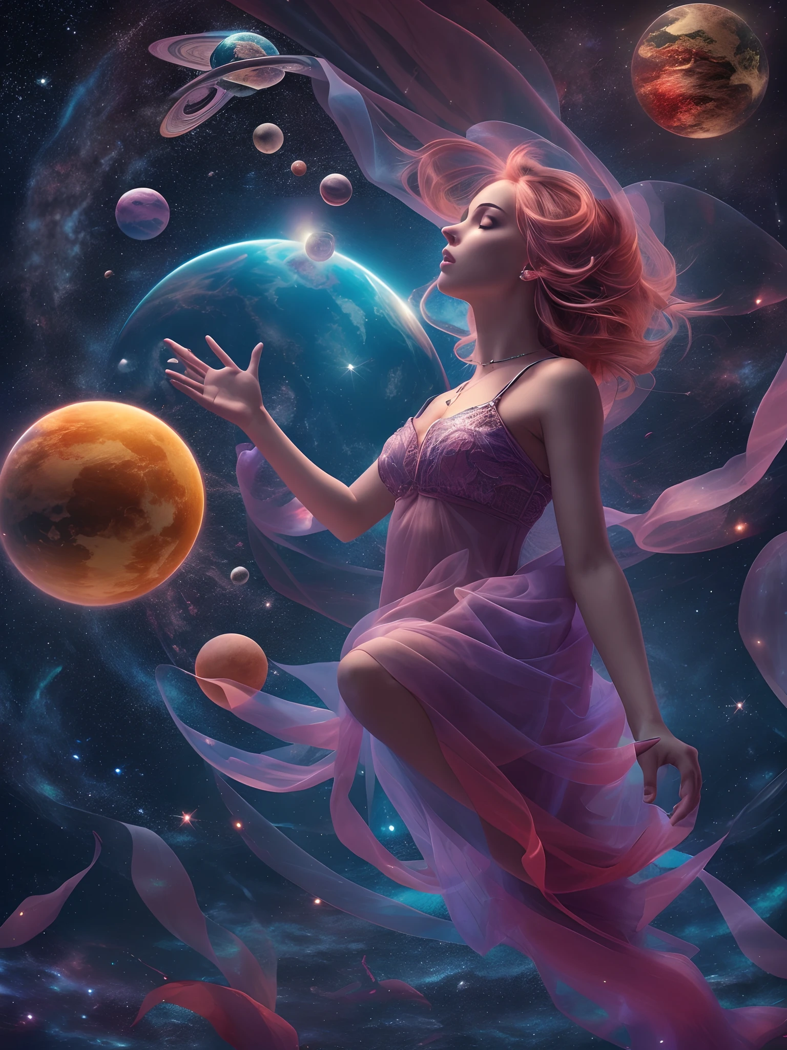 a woman sitting inside of a glass ball, a storybook illustration by Raymond Teague Cowern, pixabay contest winner, fantasy art, stunning 3d render of a fairy, glass ball, dreamscape in a jar