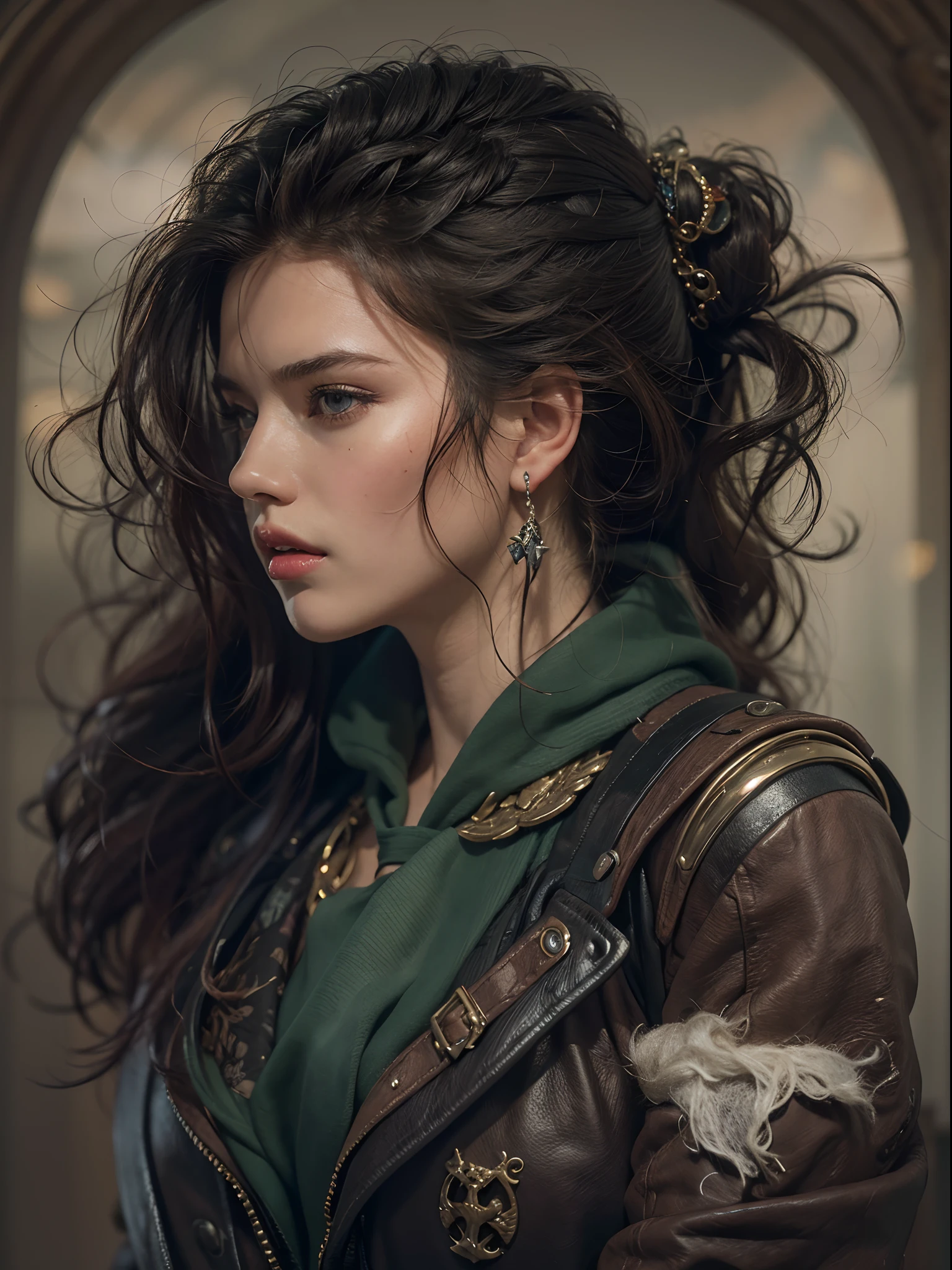 ((Best Quality)) , ((Masterpiece)) , (detailed) ,fantasy art, [astonishing:Comfortable:14]， [Minerva McGonagall|Adriana Lima], 🤥, （[Irish:pirate:10] Hairstyles:1.2）, briefcase, rings, Tie, Circular polarizer, （FUJIFILM Superior:1.2）, Octane engine, (high resolucion:1.2)