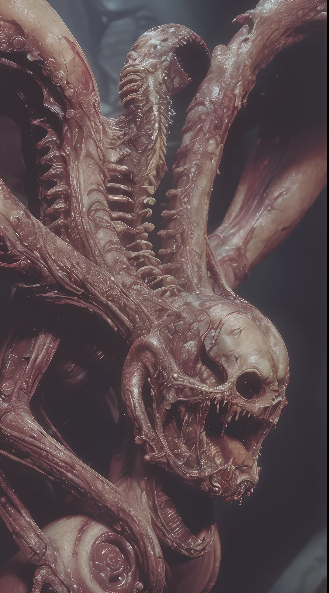 (body horror:1.4), (biomachine:1.3), (bloody:1.2), living being, (colorful:1.2), Hans Giger, many hands, (zentangle:1.2),
grainy, extremely detailed, intricate detail, dynamic lighting,photorealistic, natural lighting, ,low light,
(masterpiece,detailed,highres:1.2),