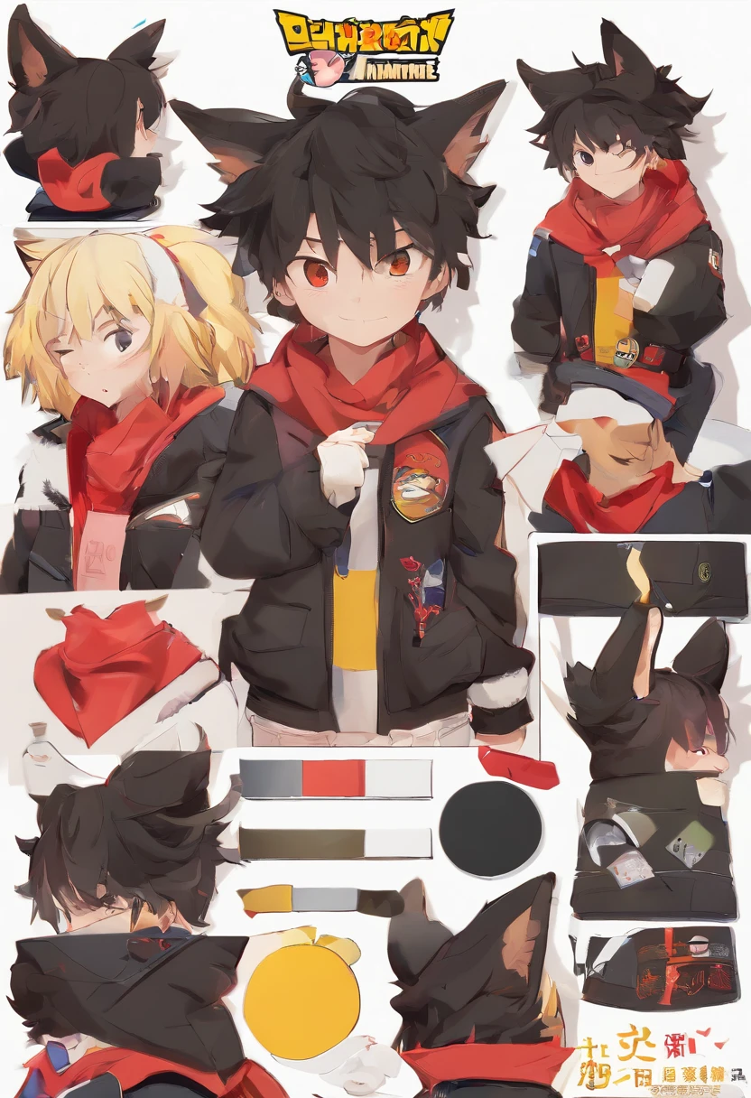 tmasterpiece, Best quality at best, nj5furry,shaggy male, 1boys, hairy pubic, malefocus, 独奏, Animal ear, formal, Wolf ears, Wolf Boy, ssmile,
White fur,Yellow fur,Brown fur,two tone fur,黑The eye,black shirt,Red hood,black hoodie,Thick eyebrows,coda,scars on eyes,Yellow ears,