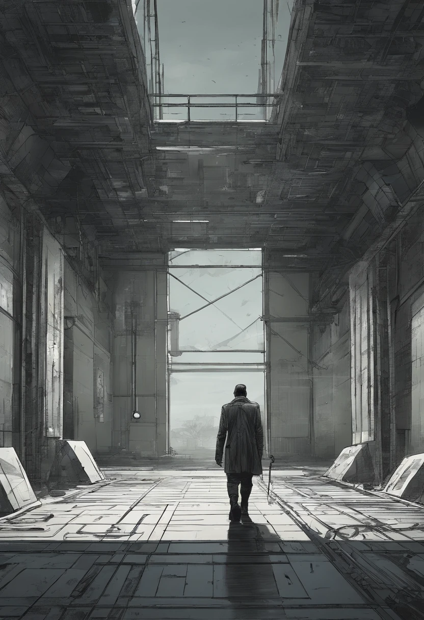 back view ,a doctor walking towords a lift in a hospital