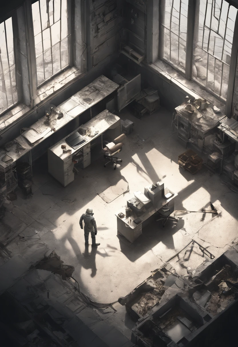 drone view , a doctor on his office