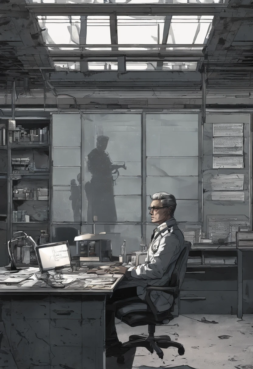 a doctor on his office