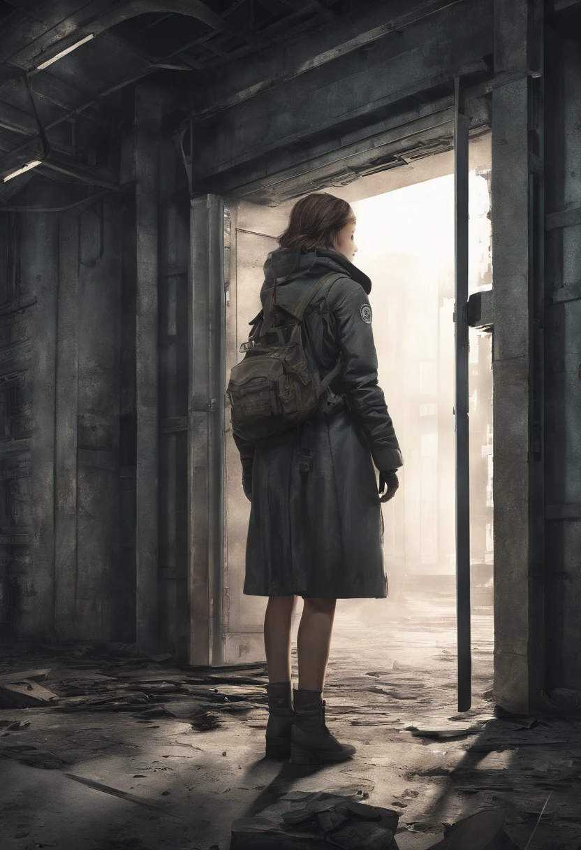 view:lift door open, and a girl standing on