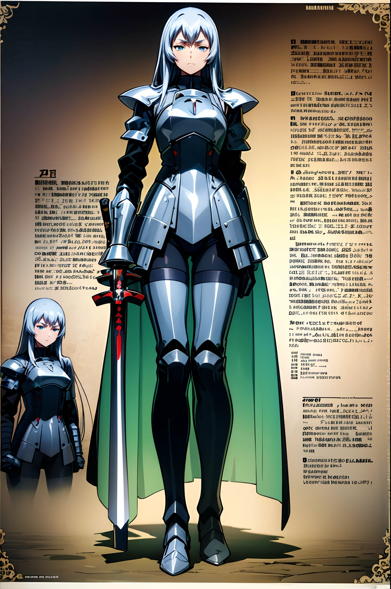 Shiryuu, tunic, saber holding, standing closed eye, silver hair,full body, armored, assasin killer murder armor, mystic armor, character in medieval city, fantasy city, surreal city, fantasy setting