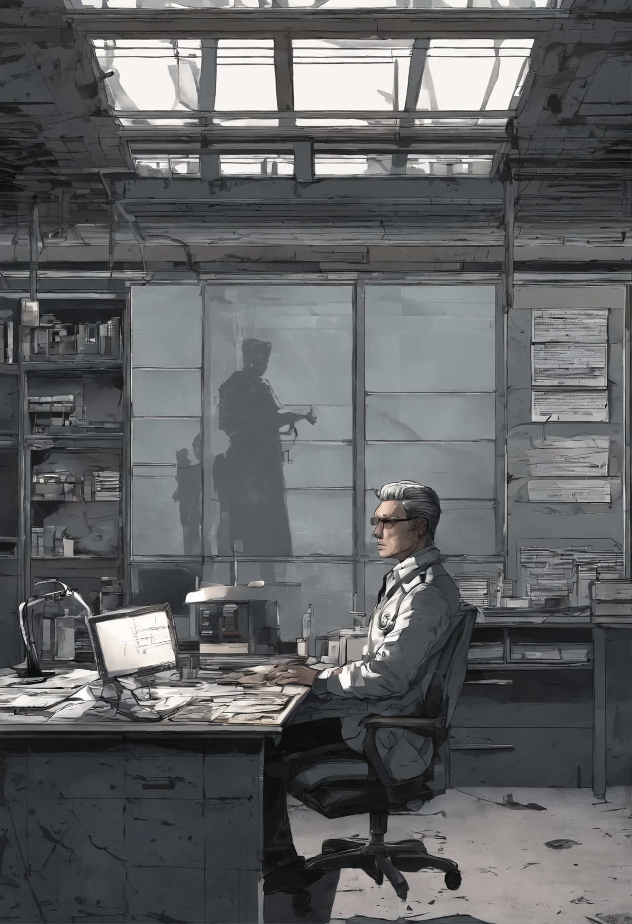 a doctor on his office