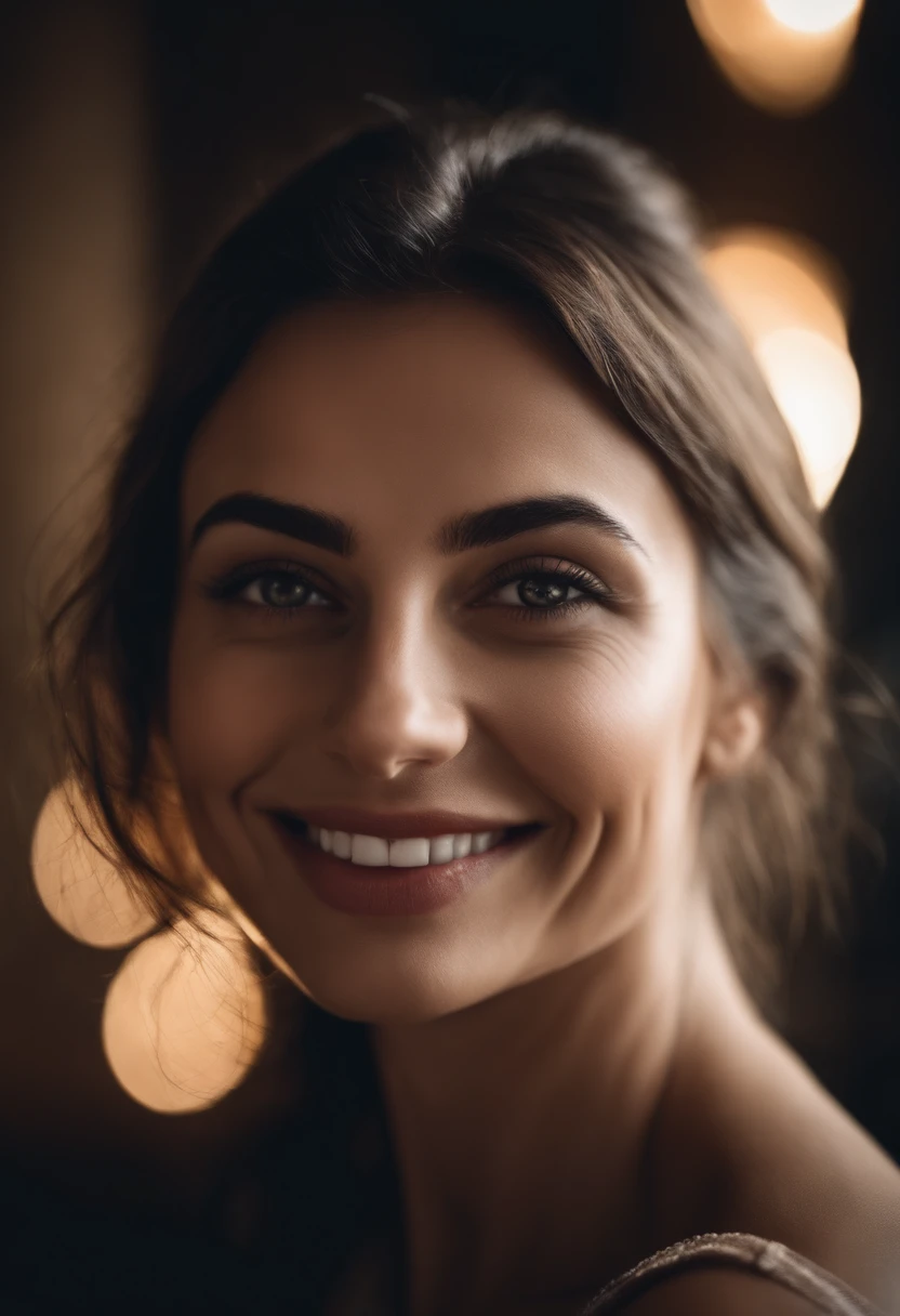 (8k, RAW photo, best quality, masterpiece:1.2), (realistic, photo-realistic:1.37), ultra-detailed, ultra high res,1 girl,looking at viewer,beautiful detailed face,smile,teeth,(feathercut:0.6),bra,panties,professional lighting,detailed room,indoors,