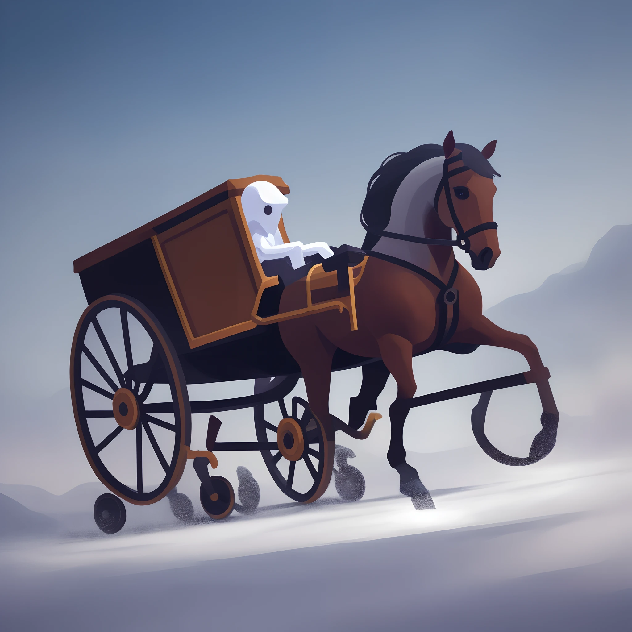 Ghost horses pulling chariot