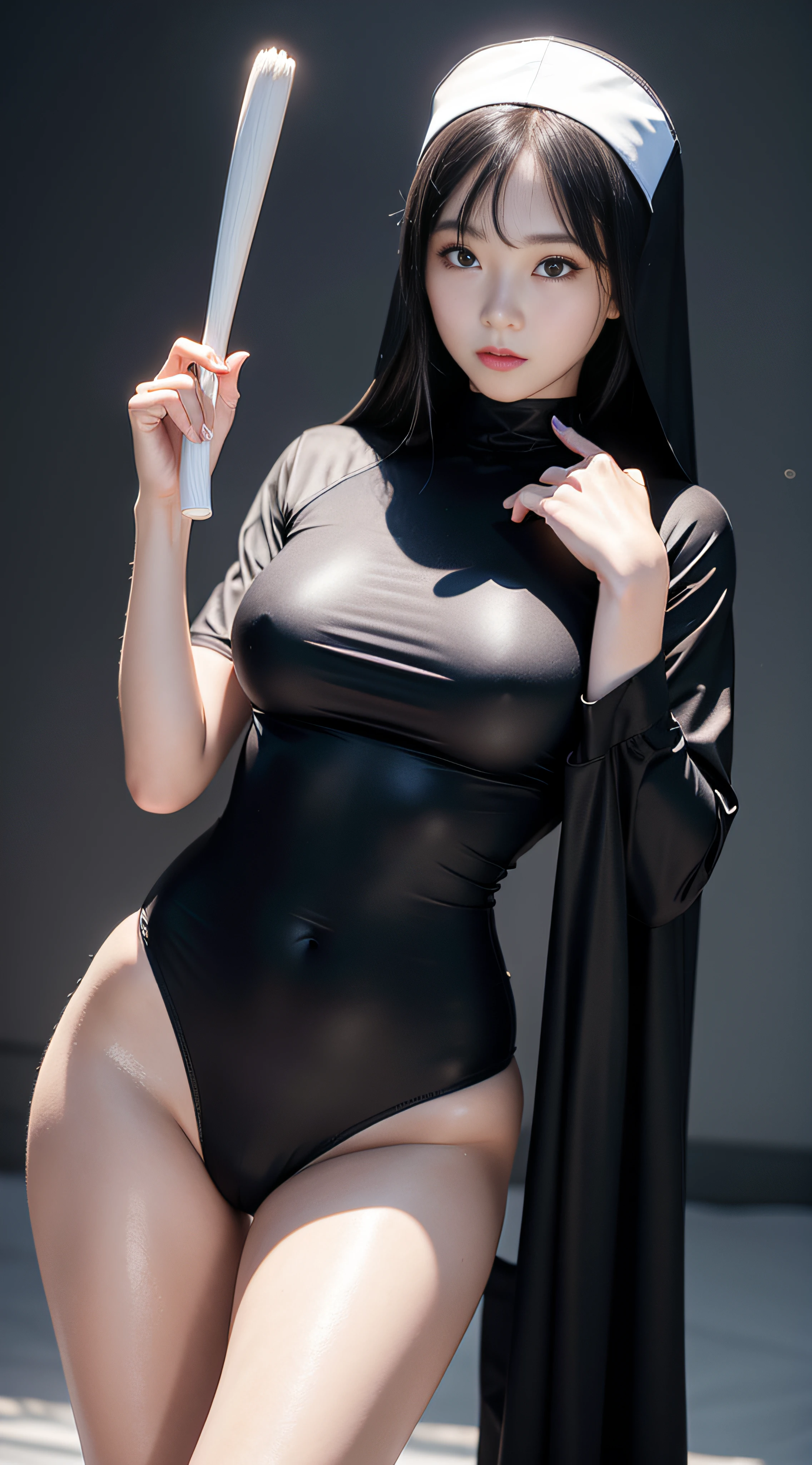 Works of masters,Best image quality,Higher quality,high detal,超高分辨率,8K分辨率,perfect hand,full body shot shot,Exquisite facial features,s the perfect face,Glowing skin,a matural female,(真实感:1.4),(((lewd nun))),((Clothing that exposes)),Clothes and skin are soaked all over,(wetclothes:1.9),Reflective skin,Sweaty skin,high high quality、tmasterpiece、Hyper-Resolution、