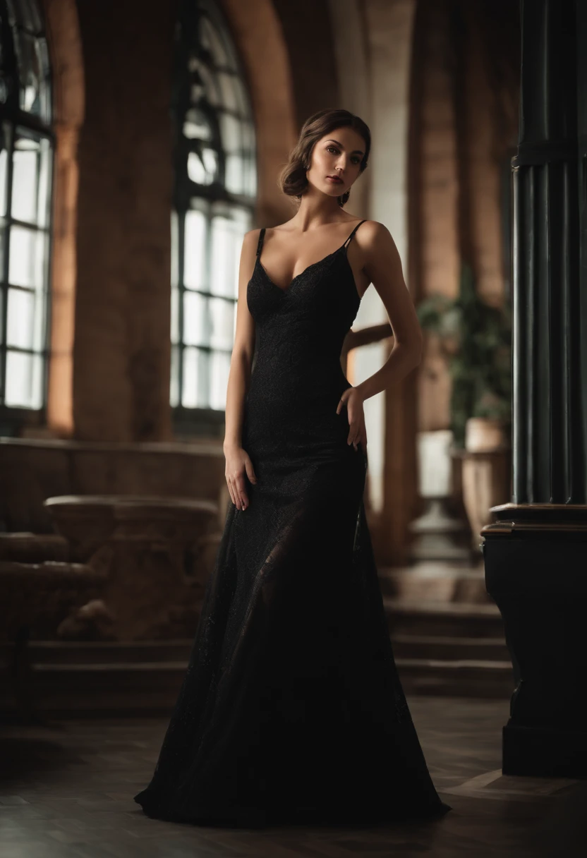 Femme arafed en robe noire posant pour une photo, Anastasia Ovchinnikova, Alina Ivanchenko, Angelina Stroganova, Anna Nikonova alias Newmilky, Julia Gorokhova, Sexy girl with dark brown hair, fille sexy aux yeux verts, Portrait Sophie Mudd, Viktoria Gavrilenko, Dasha Taran, Olga Buzova