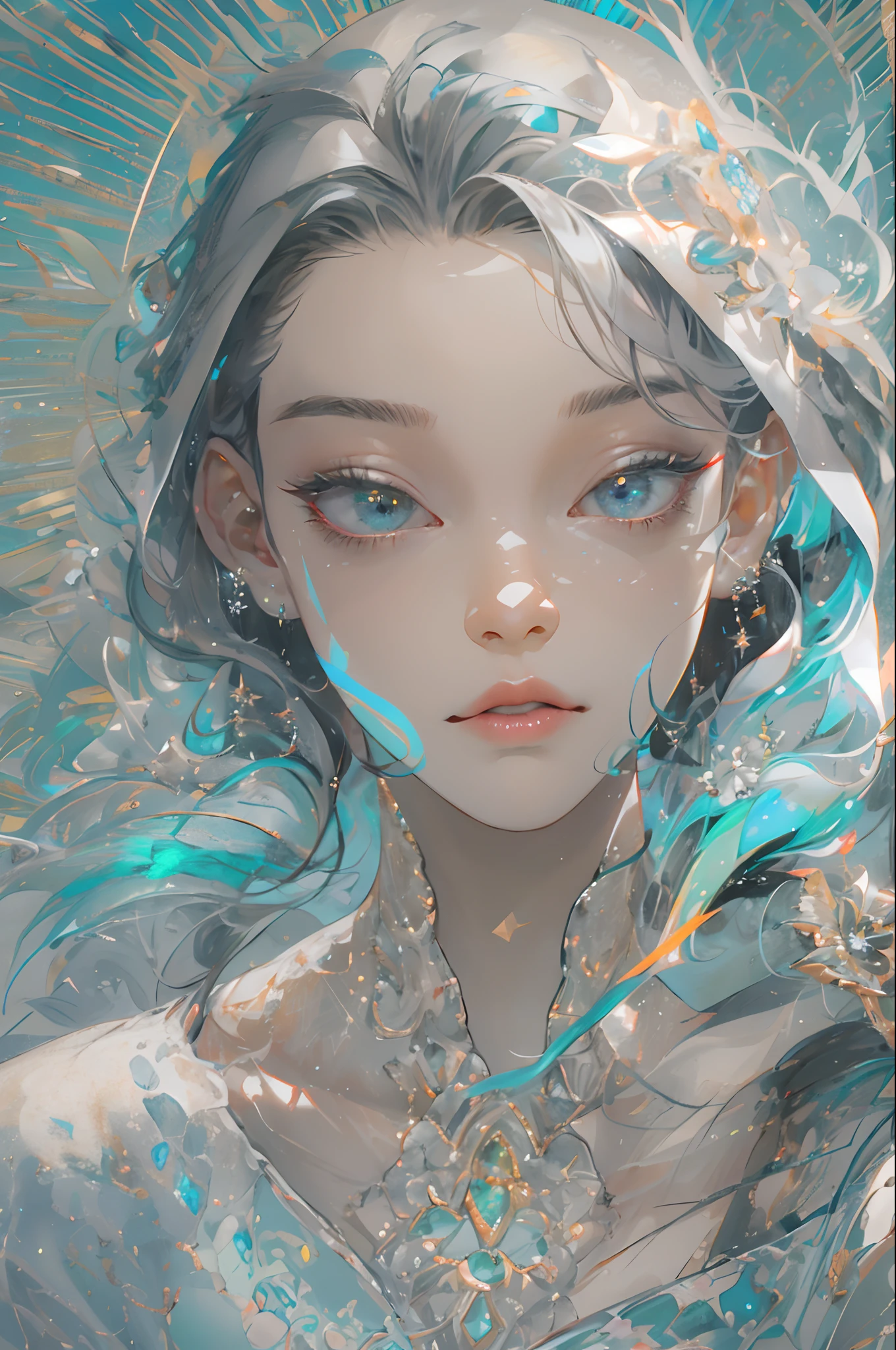 realista, (La mejor calidad, obra maestra:1.3),1demonio,solamente,
cabello plateado, pupilas brillantes, pelo corto, slicked-back hair,
Ahuecamiento de manos, Holding fluorescent bird , Discurso BrillantesAI_pale blue
grey background,1woman .ojos coloridos, cabello largo ondulado amarillo, glass barrel bottom, mirando al espectador, fondo de pantalla CG 8k extremadamente detallado