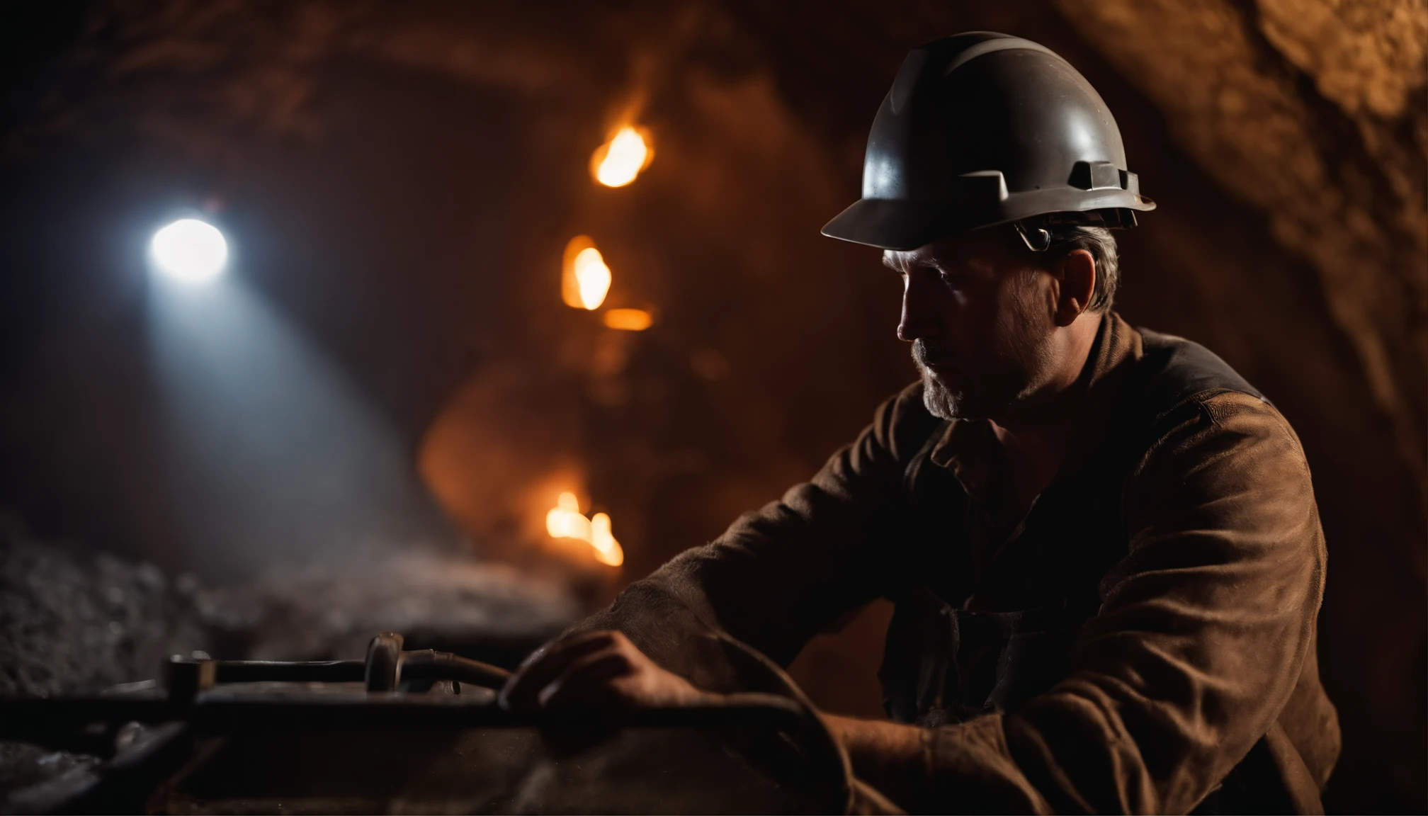 Labor man working in the mine, studio lighting, professional shoot, detail image, photo realistic,