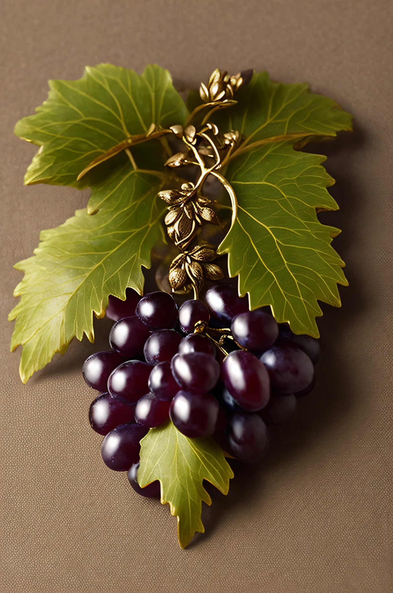 Brooch of one bunch of grapes, Pedras preciosas, classical