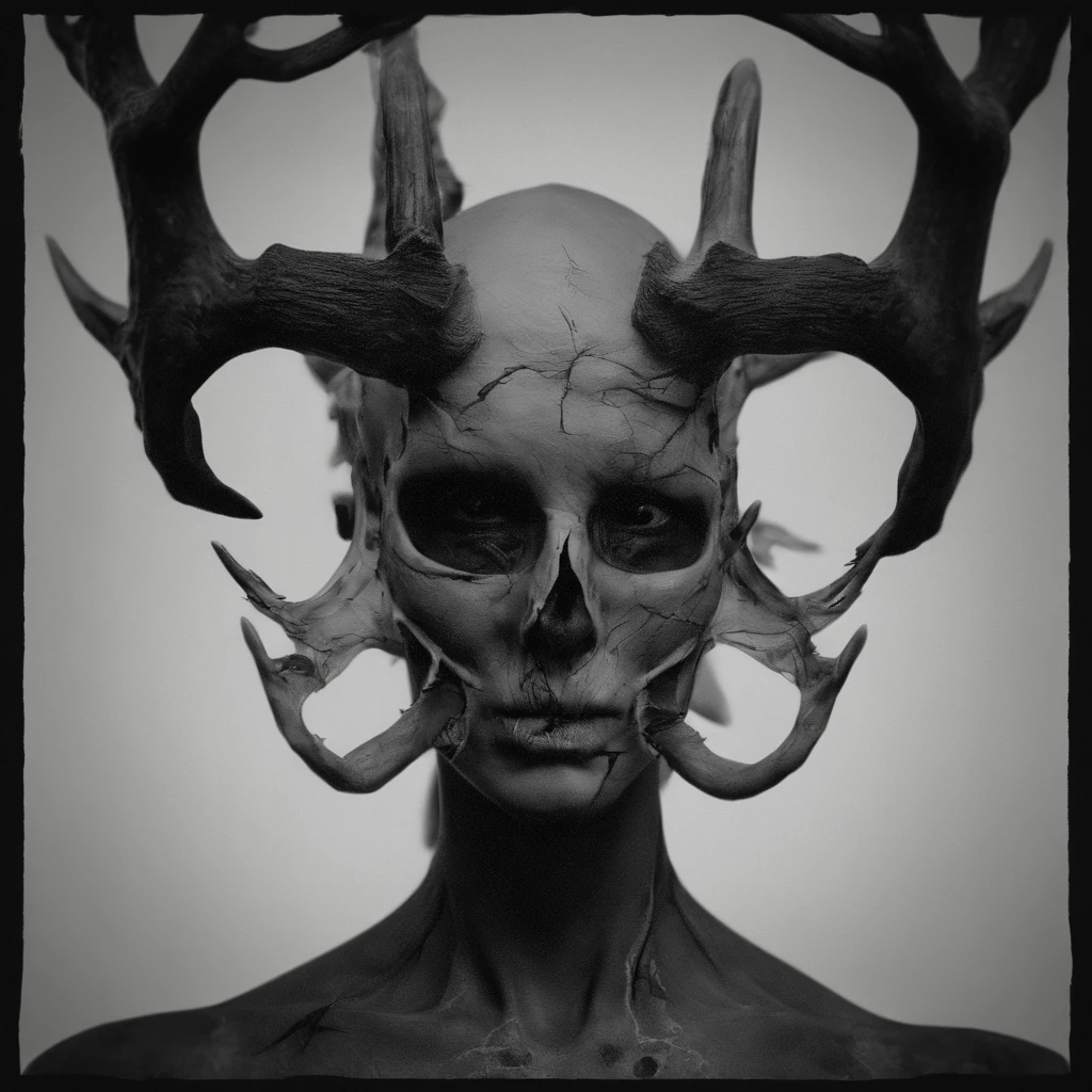 (best quality,highres,ultra-detailed),naked woman,deer skull,satanic deer skull,horror,cinematic lighting,sharp focus,photorealistic,vivid colors,bokeh