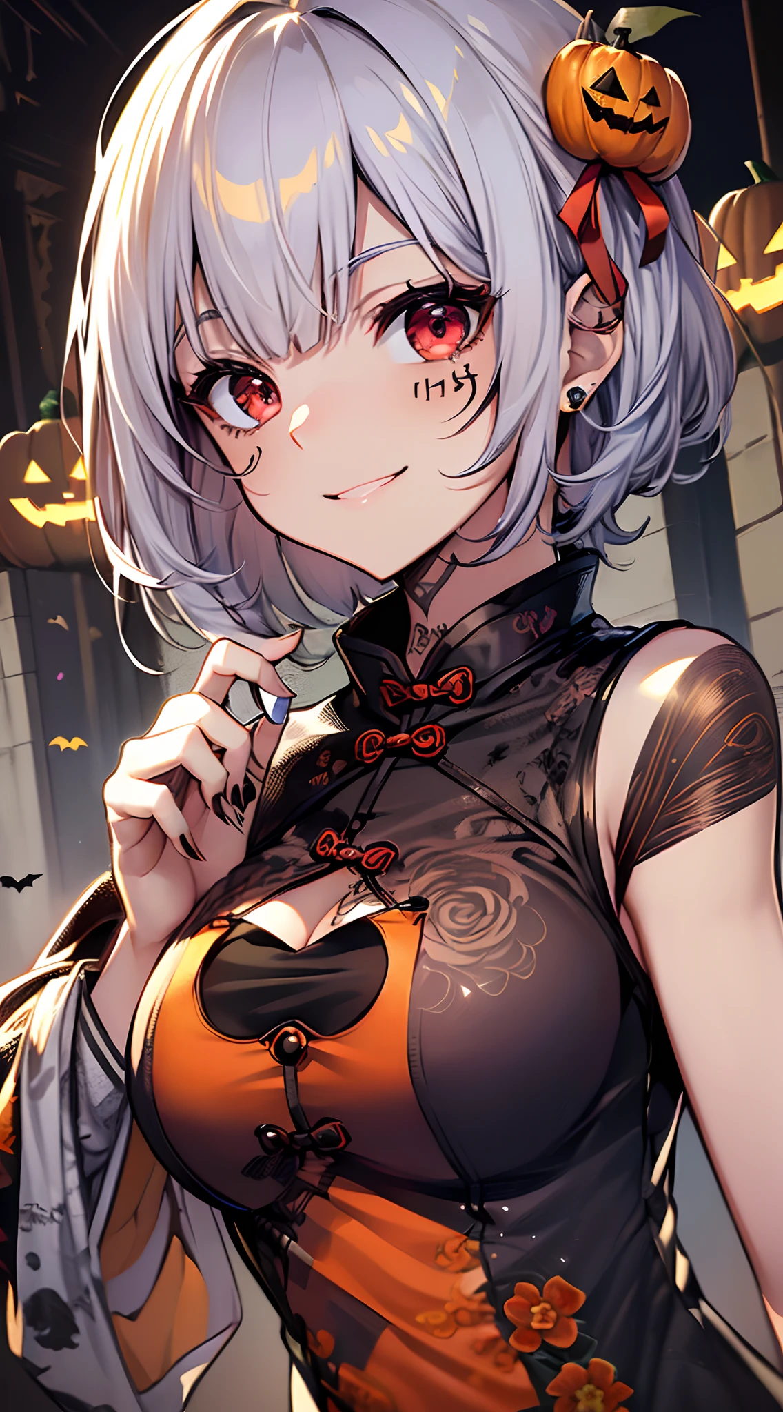 anime - style, monster girl, date, restaurant, rose, wineglass, character is a monster girl, happy, nervous, sitting at table, monster feature.