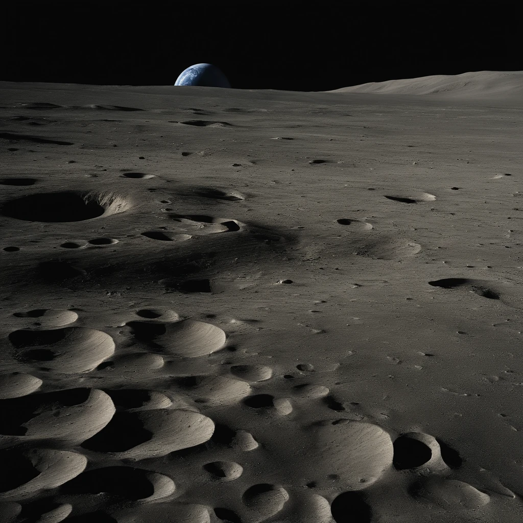 Master Parts、Superior Quality、superior image quality、The 8k quality、Beautiful pictures of the starry sky、magnifica、Arched Milky Way:1.25、Alafed view of Earth from the lunar surface:1.25, Lunar surface, space photo, on the moon, moon background, moon background, on the moon, Lunar soil, space photo, moonscape, Focus on the Moon, On Moon, Numerous craters, Seeing the Earth from the surface of the moon:1.9, big earth in the sky:1.9, Dark Blue Universe:1.9