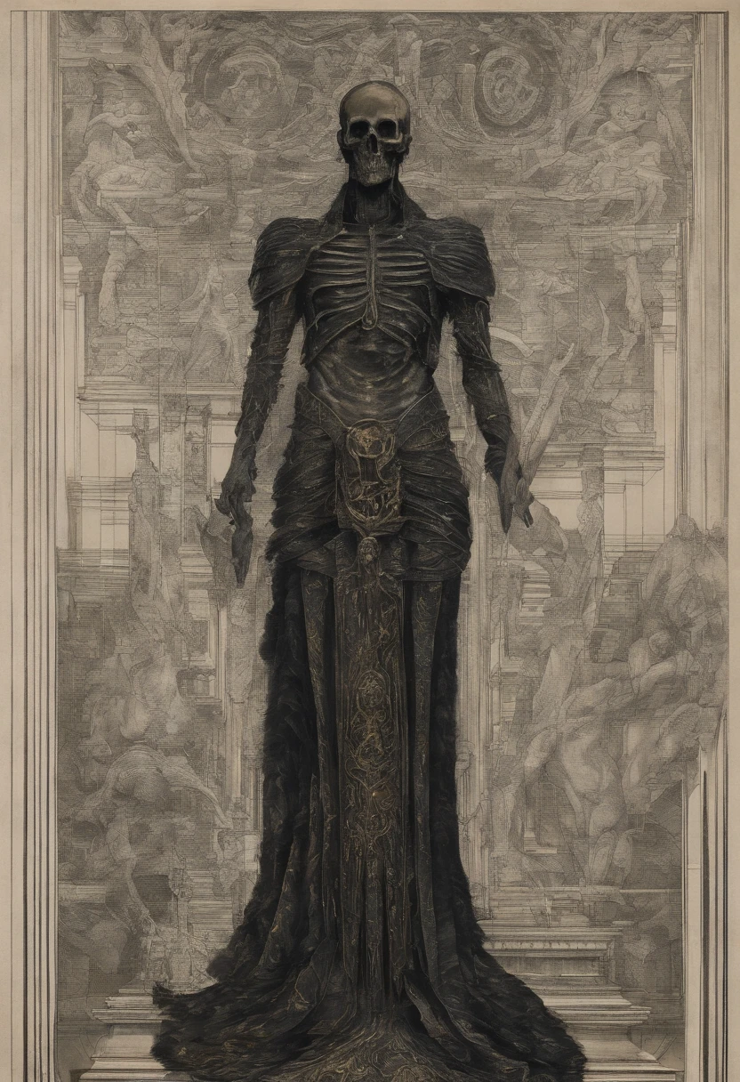 Der Magier der Ersten Welt ist ein alter Charakter, im Stil von dunkler Bronze und Gold, Realistische Hyper-Details, George Stefanescu, ravencore, Jacek Malczewski, luzide Entwicklungen seiner Motive, Gespiegelte Reiche
