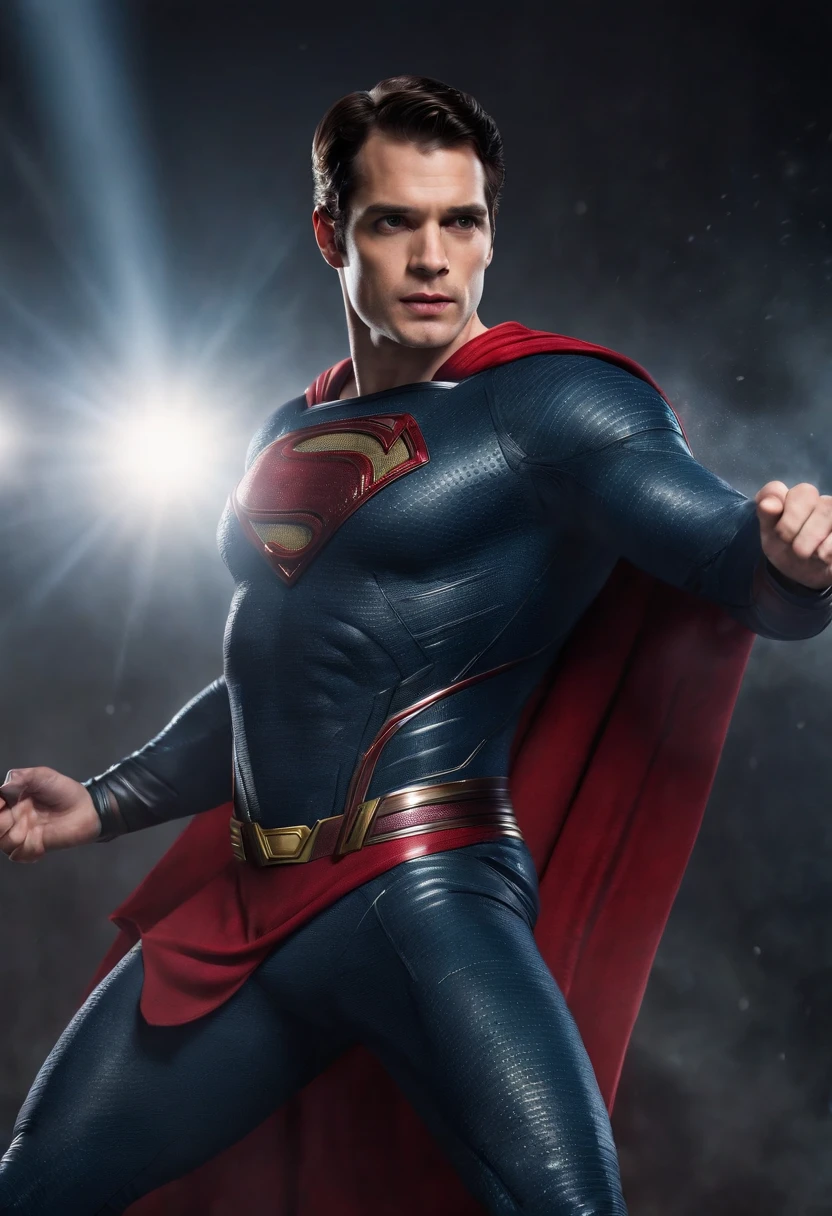 Mad Max as superman, photographrealistic, Postapocalypse、rifle、naked, huge tit、superman、Lots of skin、