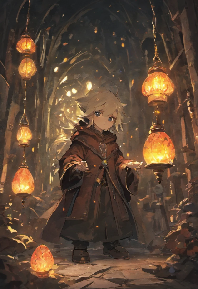 Create a visual representation of a dark gnome who is secretly a skilled craftsman of magical objects, highlighting his iconic white hat in a mysterious and dark scene, cor dos olhos escuras, fundo escuro,