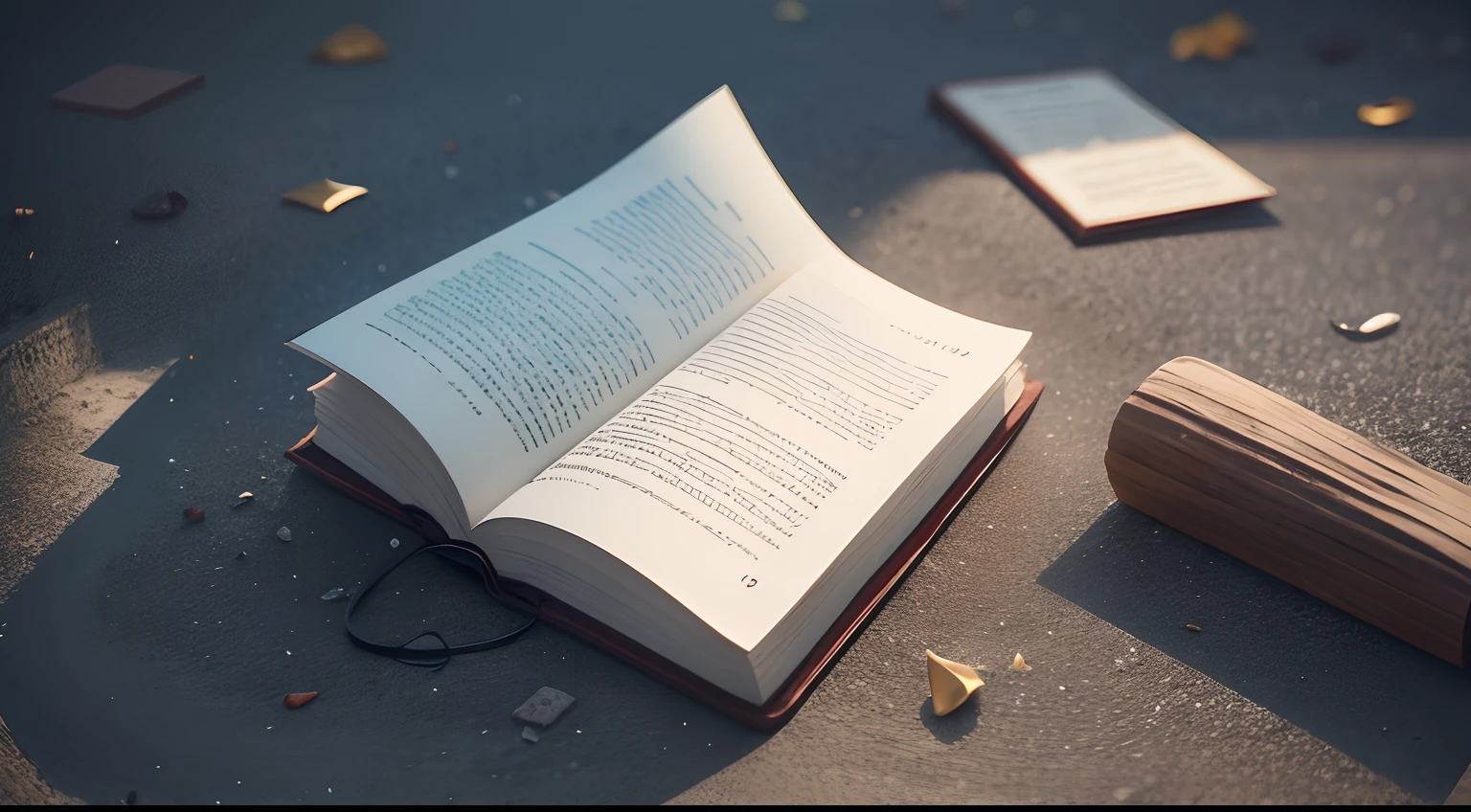 Book thrown on the street with the inscription "Believe that you deserve it and the universe will match.", altamente realista, qualidade cinematografica, efeito 3d