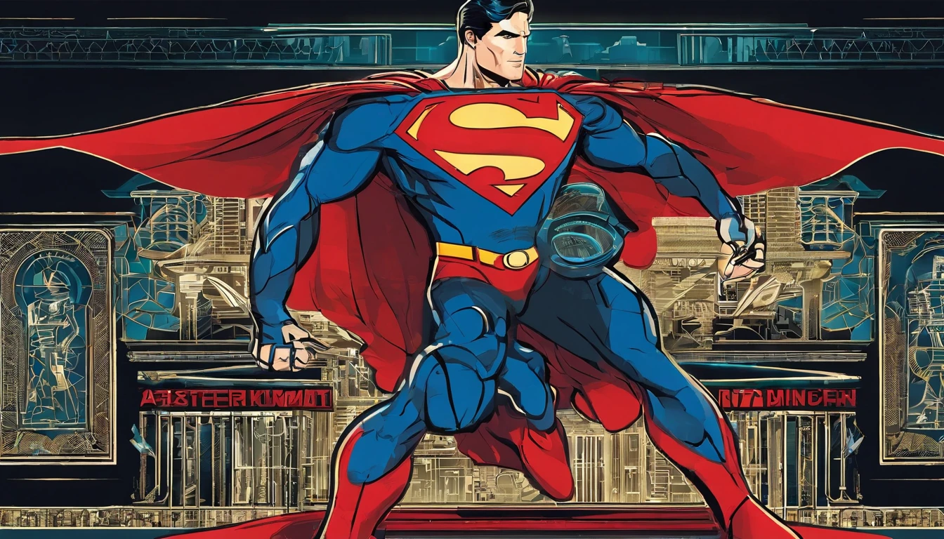 Superman Henry Cavill wearing a cyber suit that enhances his powers and protects him from kryptonite. The suit is blue and red, with a silver S logo on the chest. The suit has a collar that emits a force field around Superman’s neck, preventing him from being choked. The suit also has a jetpack that allows him to fly faster and a laser cannon that can fire beams from his arm, CGI with clear focus, Photorealistic, high detail, Realistic, Masterpiece, absurdress, Best Quality, HDR, hiquality, hight resolution, Extremely detailed, 8k wallpaper, intricate details, 8K UHD, Full-HD, (foto realista:1.2), Contrast, sharp lighting, Cinematic lighting, natural lighting, hard light, Backlighting, Global Illumination, Environment Occlusion