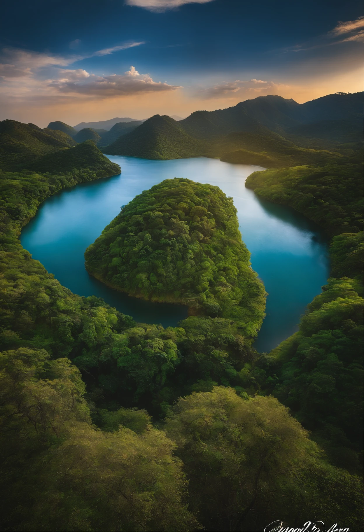 tmasterpiece,max quality,CG unidade 8k papel de parede,super delicado,Beautiful sky and clouds,Rica paisagem natural,penhascos puros,Lagos e rios,Flying water waterfall,Aoyama is beautiful,Em nenhum lugar para ser visto,Excelente vista,A long-won photo contest,Fundo bokeh,Depth of field is full,High dynamic HDR,True Restoration,attention to detail,Dramatic,The perfect presentation of Midjourney's artistic style,There's someone sitting in the foreground