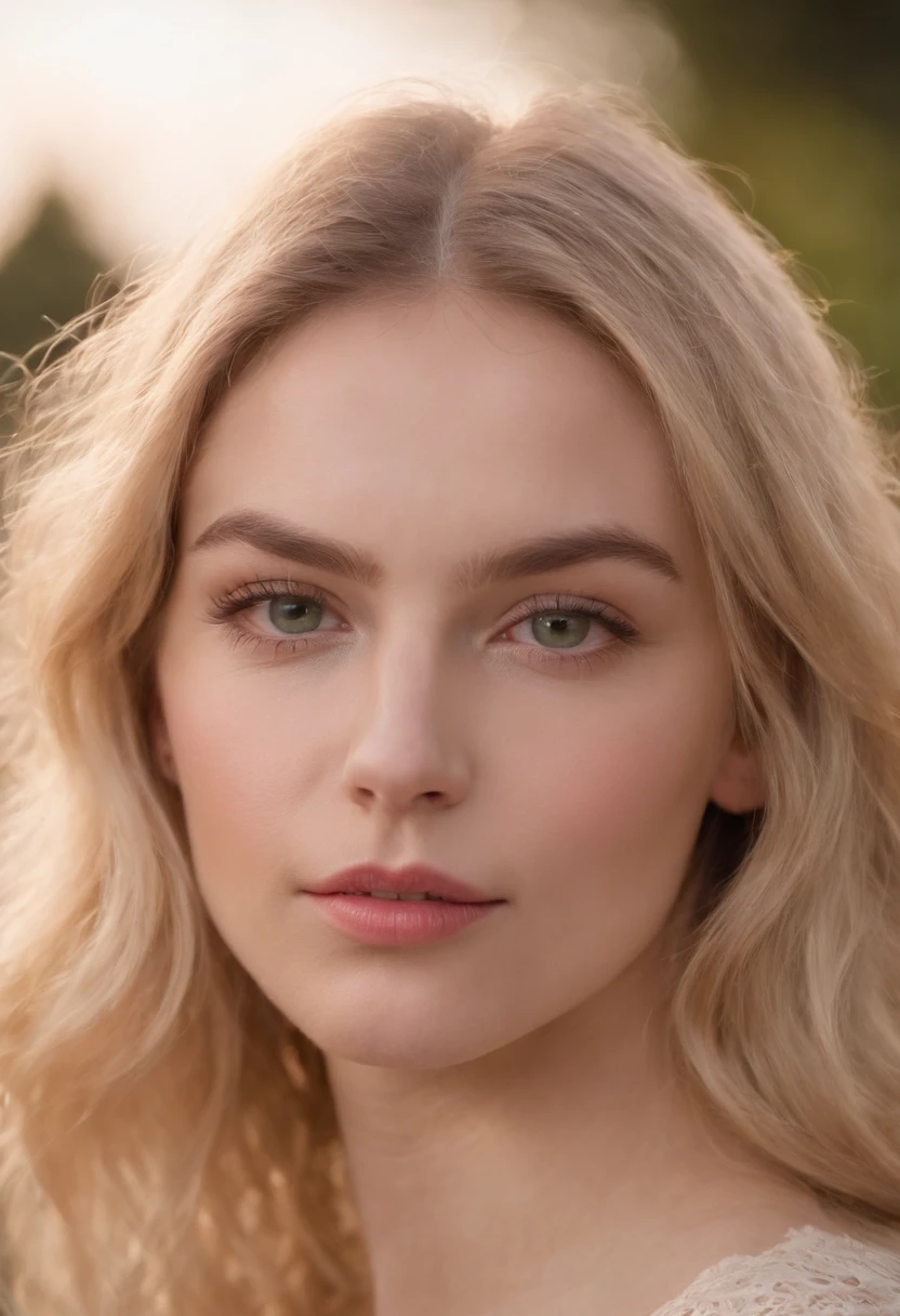 20 ans, Fille espagnole, cheveux blonds, Yeux verts de mer, ultra realist, 8k quality, pink lips, full lips, Chiffre de sablier, vu de face