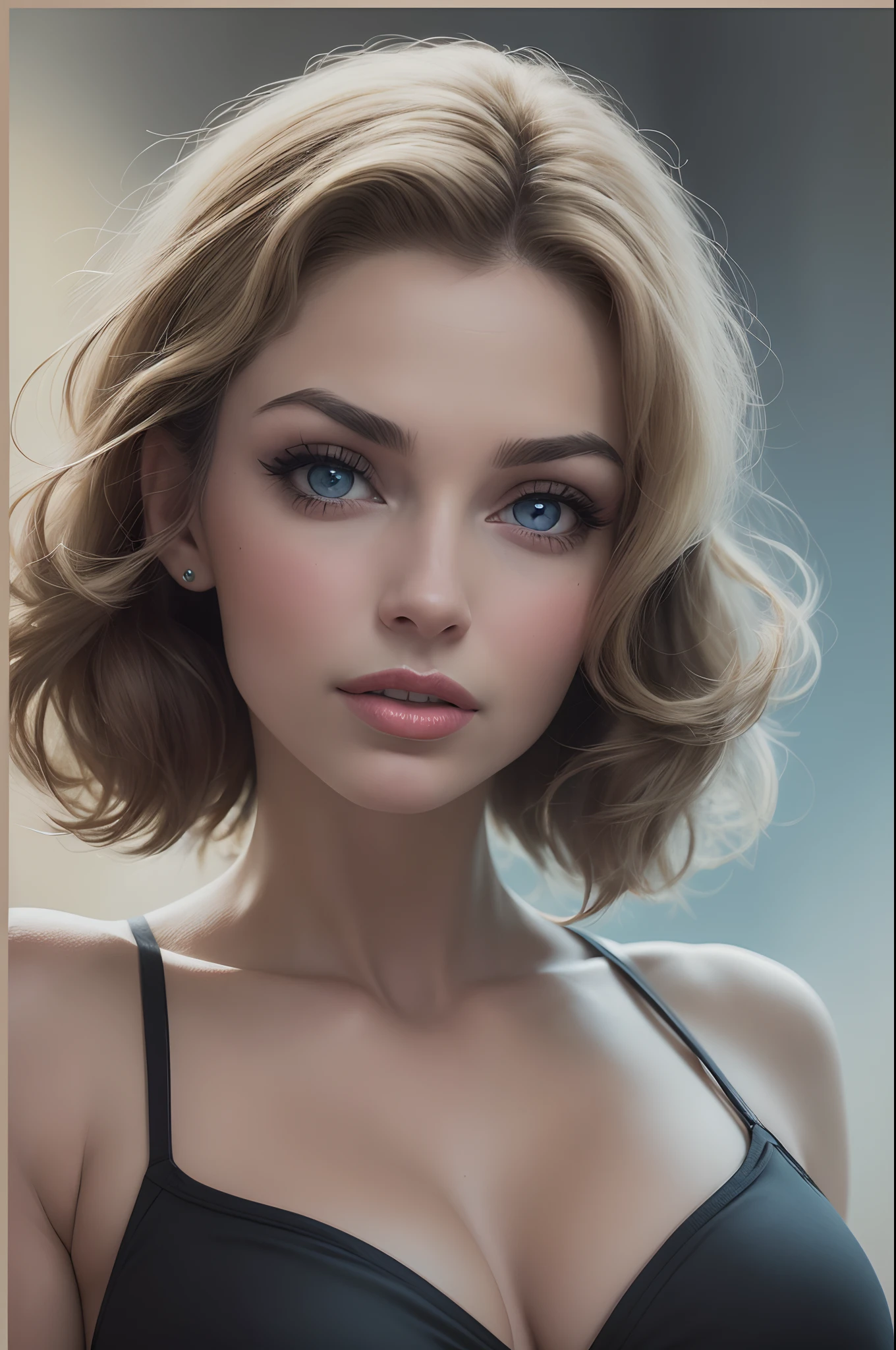 foto de uma mulher em um poster descascando na parede , por do sol, (( Vivian Leigh , ava gardner , morena baccarin )) , ((pele realista:1,1)), ((olhos realistas:1,1)) , ((rosto realista:1,0)) , ((fotorrealista:1.5)), melhor qualidade, Realistic, master part, arms behind the hip, excited expression,(( Construction of the image as if it were a photograph with 12K quality )), Eve Arnold, Realista, pele real, por do sol, ((melhor qualidade, obra-prima)), (( Vivian Leigh , ava gardner, brigitte bardot )), corpo inteiro, cabelo de surfista loiro, rosto perfeito, ((seios medios snoopy breast , olhos azul forte, cintura fitness, quadril muito largo )), (( detailed muscles )) , natural lightting, foco nítido, temperatura de cor fria, ( altamente detalhado, intricadamente detalhado ), ( filmic grain: 1,1 ), Corpo realista, corpo altamente detalhado, pele altamente detalhada, rosto altamente detalhado, Rosto realista, arrepios na pele,(olhos realistas:1,0) , (sardas claras:1,2), ultra realistic, pele seca, cinemactic , profundidade de campo, (detalhes intrincados: 1.2)