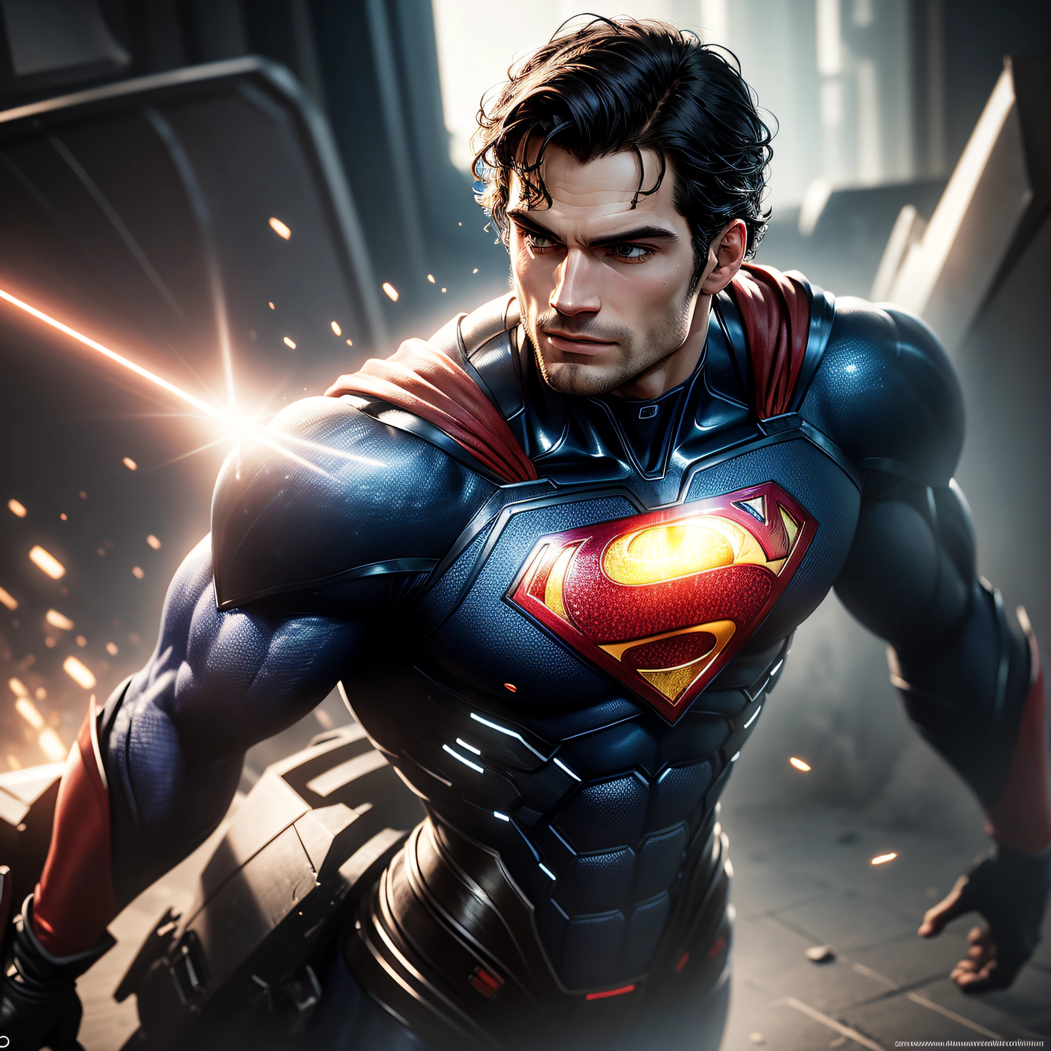 under cut hair Superman Henry Cavill wearing a cyber suit that enhances his powers and protects him from kryptonite. The suit is blue and red, with a silver S logo on the chest. The suit has a collar that emits a force field around Superman’s neck, preventing him from being choked. The suit also has a jetpack that allows him to fly faster and a laser cannon that can fire beams from his arm, CGI with clear focus, Photorealistic, high detail, Realistic, Masterpiece, absurdress, Best Quality, HDR, hiquality, hight resolution, Extremely detailed, 8k wallpaper, intricate details, 8K UHD, Full-HD, (foto realista:1.2), Contrast, sharp lighting, Cinematic lighting, natural lighting, hard light, Backlighting, Global Illumination, Environment Occlusion, Henry CavillHenry CavillHenry CavillHenry CavillHenry CavillHenry CavillHenry CavillHenry CavillHenry CavillHenry CavillHenry CavillHenry CavillHenry CavillHenry CavillHenry Cavill, undercut hair style