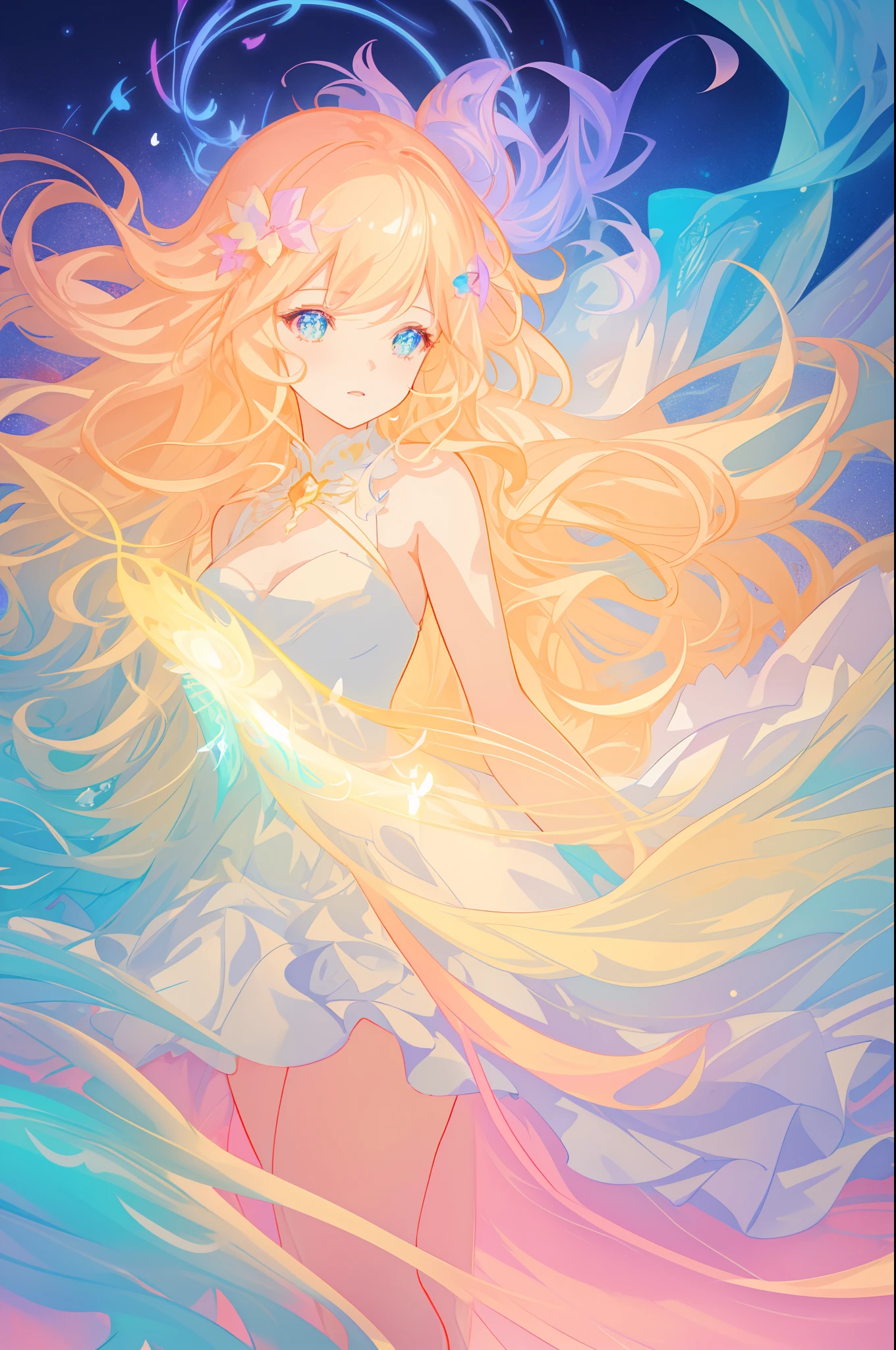 delicate　Big eyes　I have long hair　Cute girl　Pastel color clothes