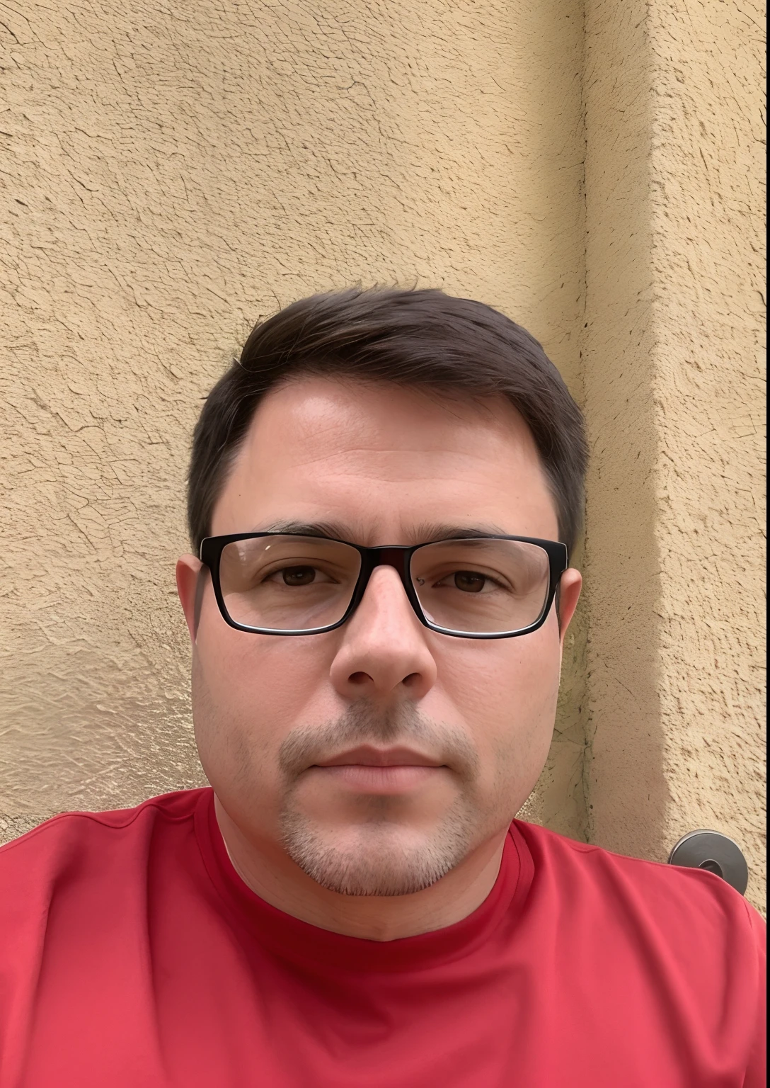 there is a man wearing glasses and a red shirt, headshot profile picture, 4 0 years old man, typical cryptocurrency nerd, frontal picture, 3 2 years old, about 3 5 years old, 3 6 years old, taken in the early 2020s, 38 years old, 8k selfie photograph, professional picture, (38 years old)