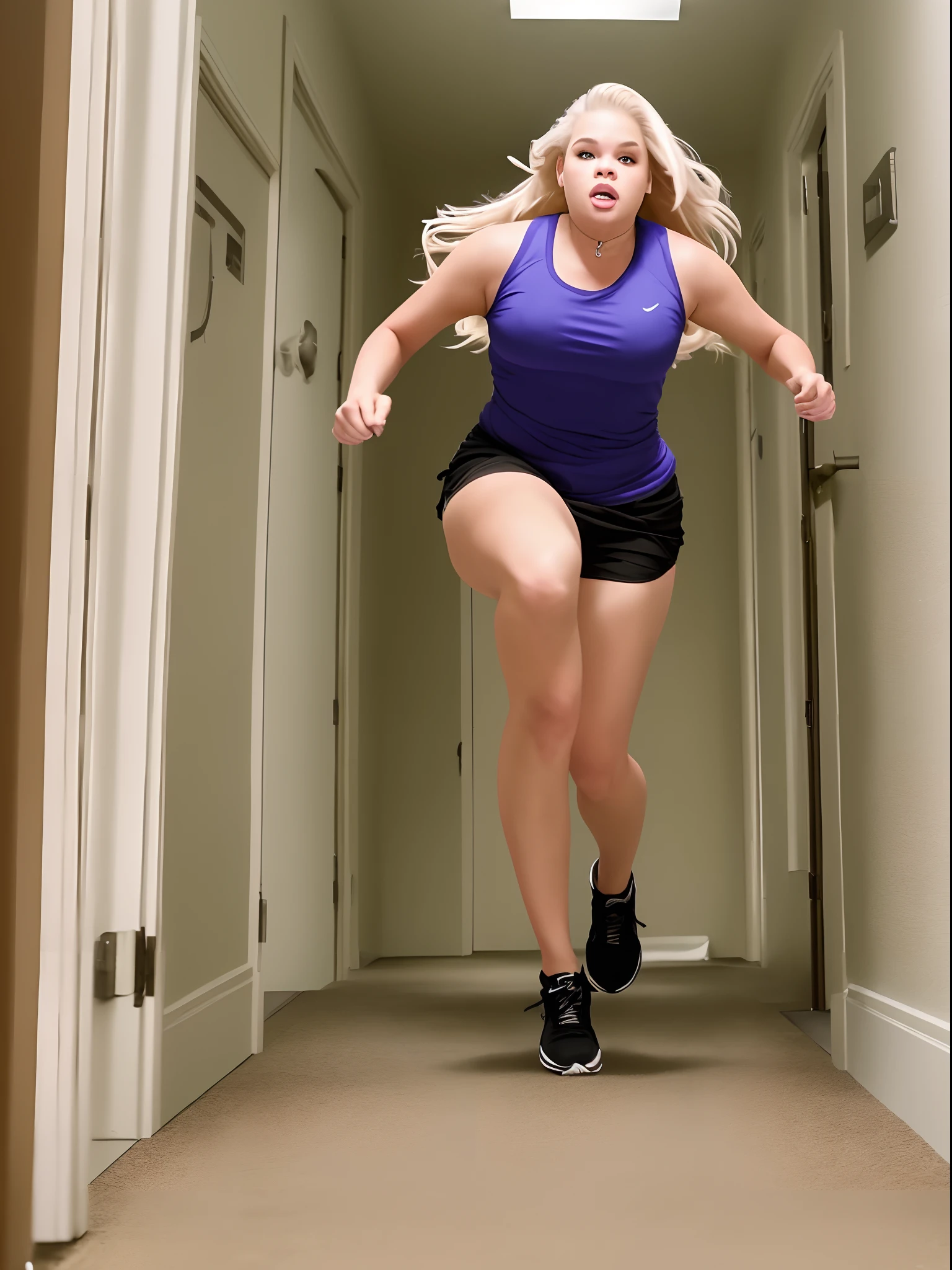 trisha paytas running down the hallway of a mental institution