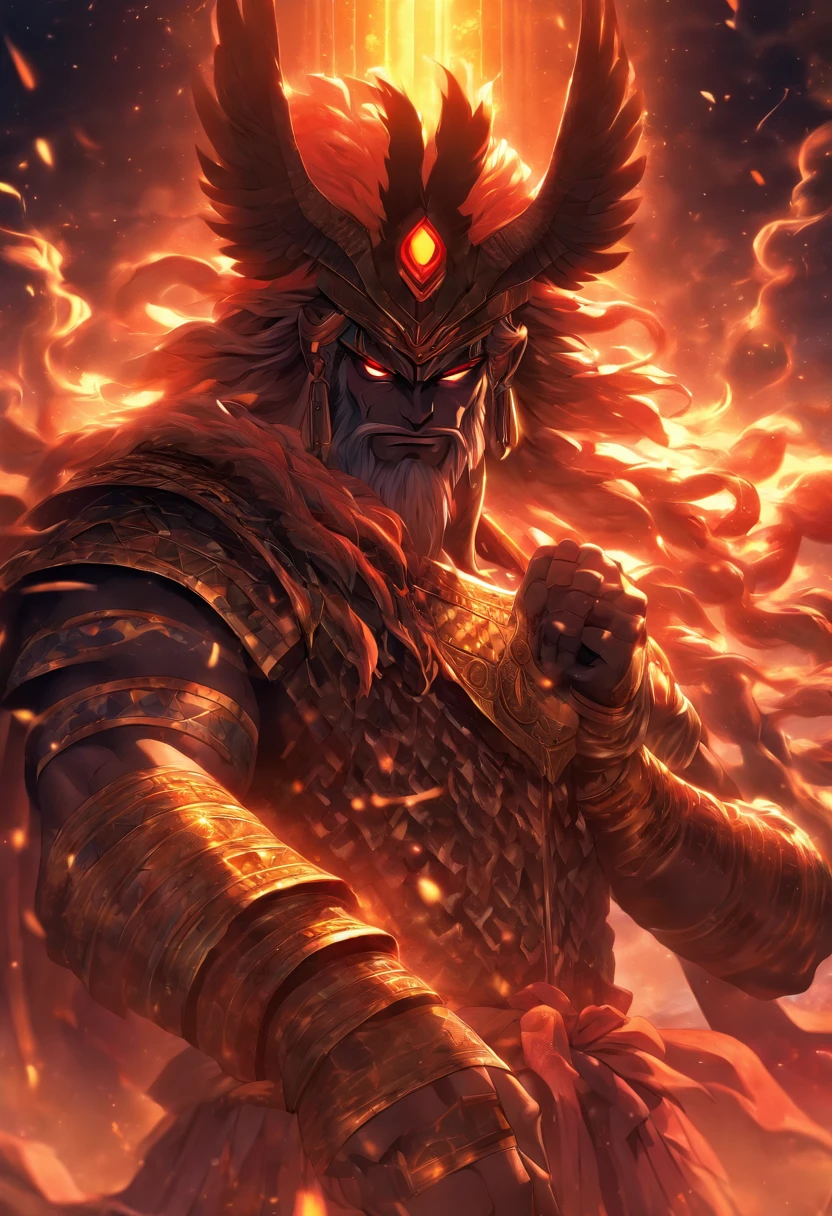 (((Anu))) best quality, ultra-high resolution, CG detalhado 4K, master part, god Sumerian,God of heaven,nuvem, Sumerian clothing, Sumerian mythology, ((standing pose)), Sumerian image , aesthetic, Centrado na tela, corpo inteiro