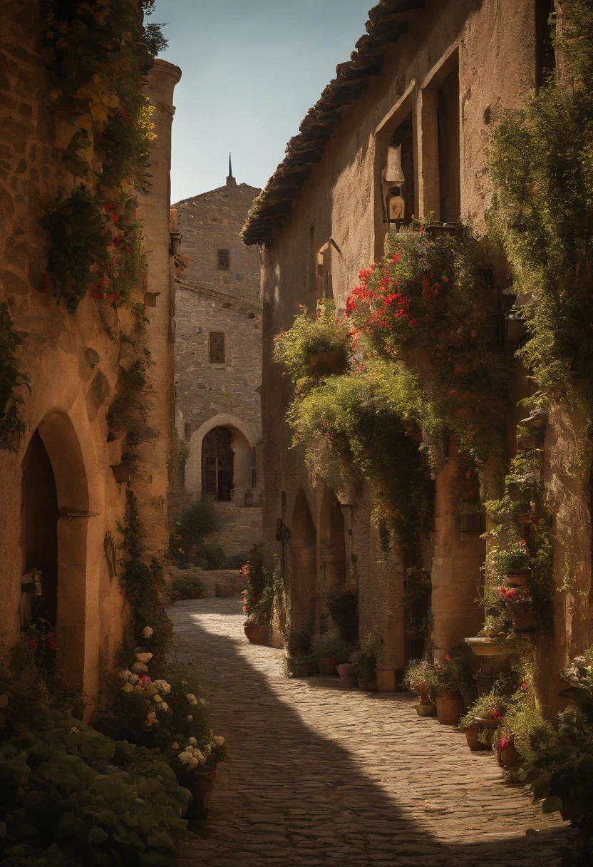 Medieval fantasy town, enorme ciudad, hermosa ciudad con jardines, monumentos, palacios y bellos edificios, Magnificent fantasy city