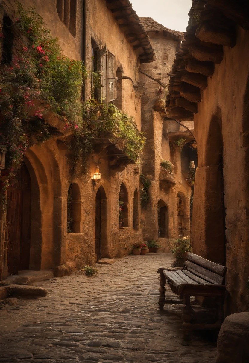 Medieval fantasy town, enorme ciudad, hermosa ciudad con jardines, monumentos, palacios y bellos edificios, Magnificent fantasy city