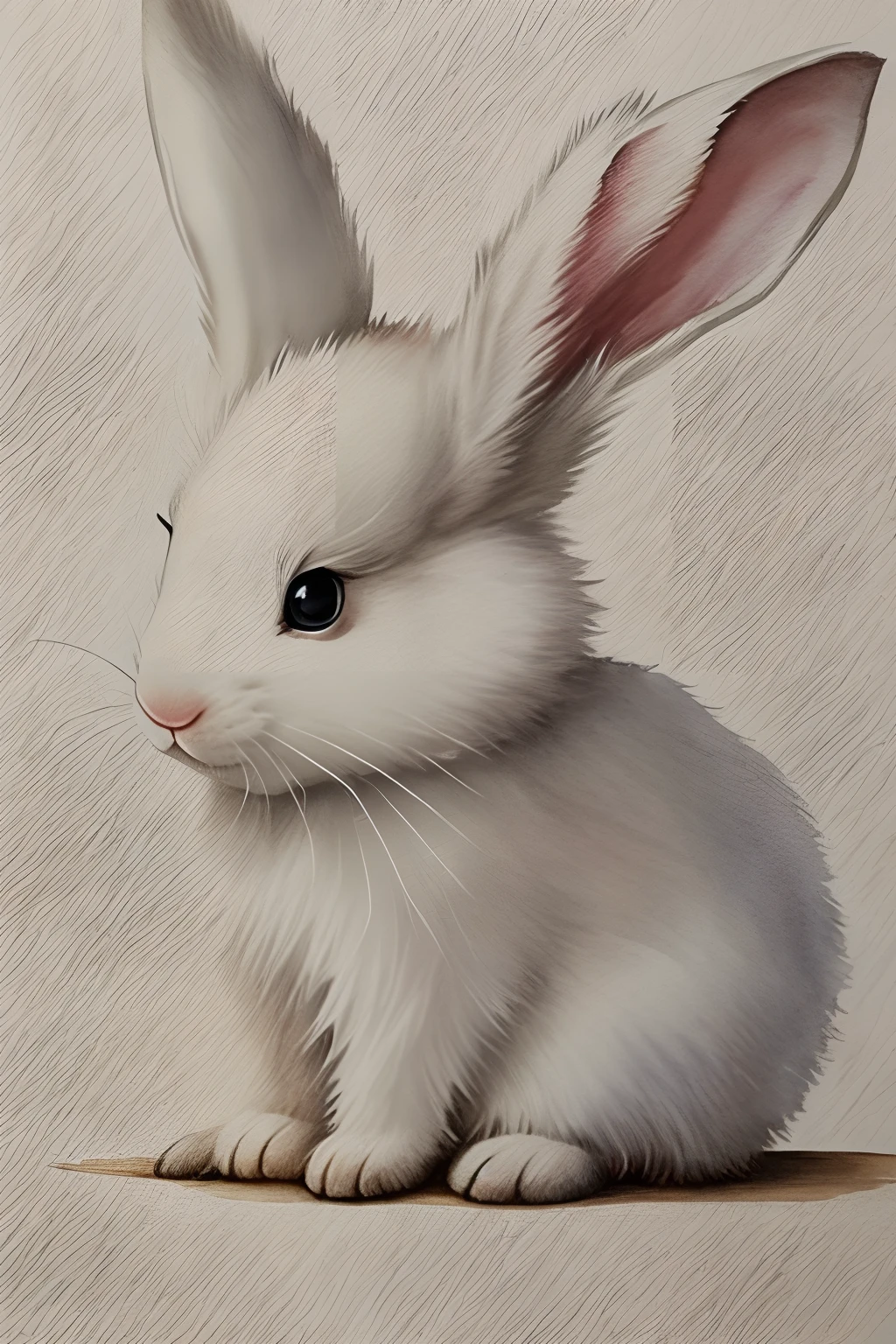 watercolor painting of a white cute rabbit