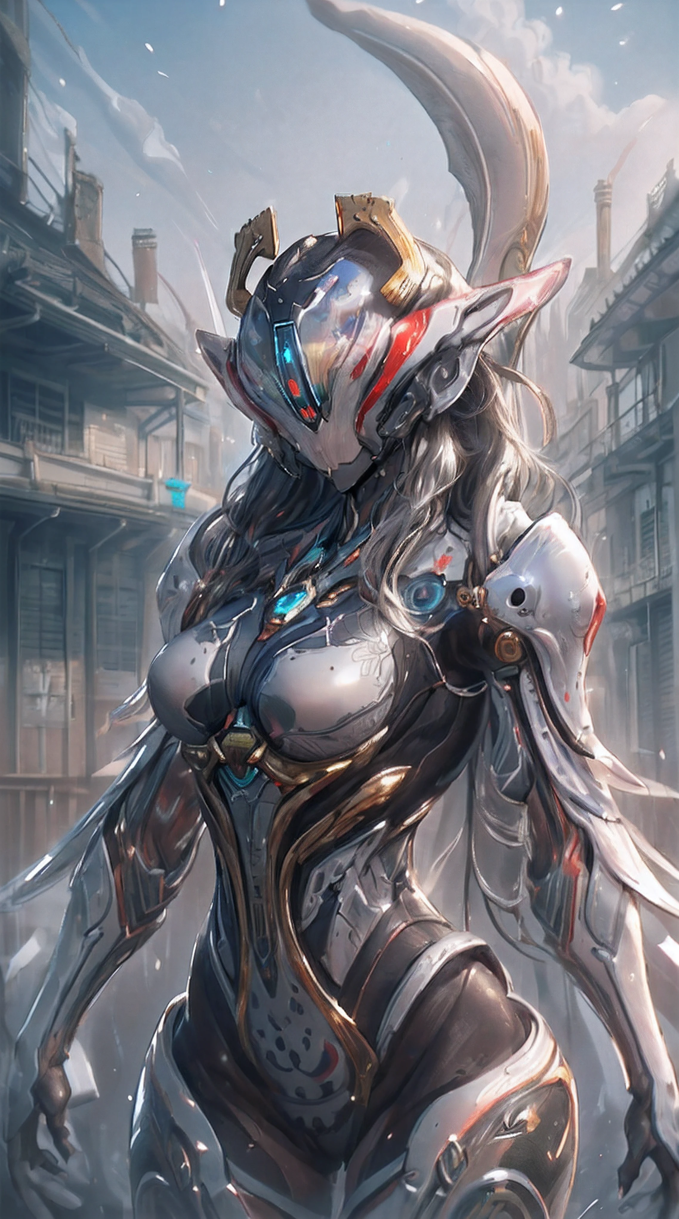 （masterpiece、8K、Ultra-delicate、hight resolution），(((Female Ultraman)))，(((No muscles，large Boob)))，(her head is tapering,The body is made of red and silver，blue armor,The arms present a streamlined design，On the chest there is a round calculator，Looks tall and thin，The overall shape is streamlined、Modern)，posed for photo，high-angle，city ruins，backgroung details，（（（full body Esbian））），独奏，(((Huge feeling))),NSFW,Cameltoe,(Dynamic victory Pose:1.2),from below,groin focus,the morning sun,((Open pussy:1.2)),((wet pussy:1.4)),(long silver hair:1.1),red blush,smile、Attaching a cloak,(woman with penis:1.5),(erected penis:1.3),Masturbation,penis focus,show off penis,spread legs