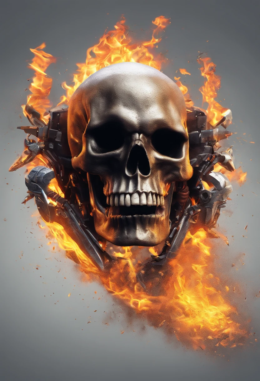(RAW Photo, Best Quality), (Realistic, Photorealistic Photo: 1.3), Best Quality, Highly Detailed, Masterpiece, Ultra Detailed, Illustration, ghost rider, burning skull, black ripped jacket, ripped black jeans, black shoes, epic background, standing like ghost rider, upper body, ghost riders costume, Best Quality, Extremely Detailed CG Unified 8k Wallpaper, Ink, Amazing, badass look, portrait, close up (skull texture), intricately detailed, fine details, hyperdetailed.