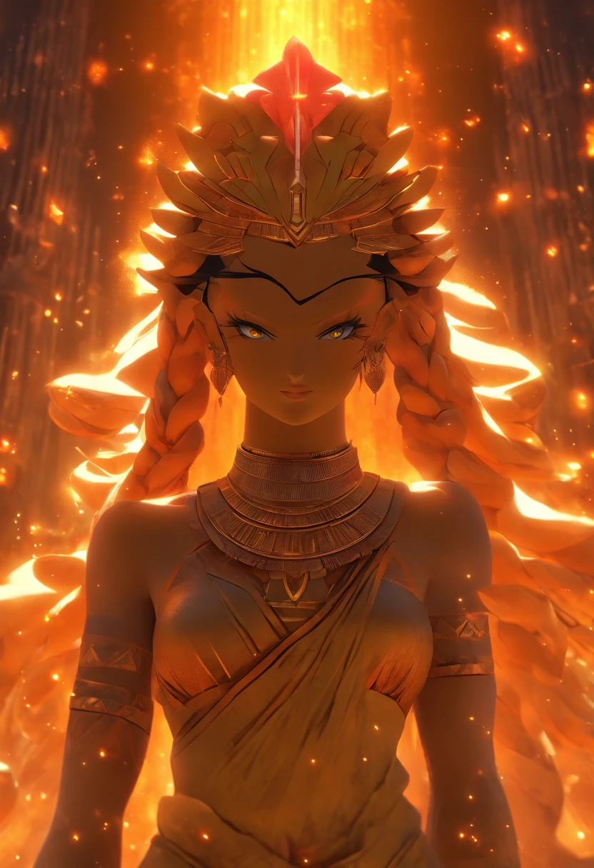 (((ANTU)) best quality, ultra-high resolution, 4K detailed CG, master piece,Sumerian goddess,Earth goddess,Sumerian clothing,Sumerian mythology, ((standing pose)),full body, Sumerian image, aesthetic, centered on screen