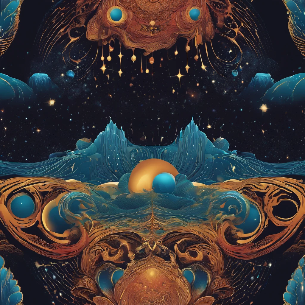 cosmic vector graphic Dripping, incredibly high details,
16k, t-shirt design, incredibly Brillant dripping high
details --v 5